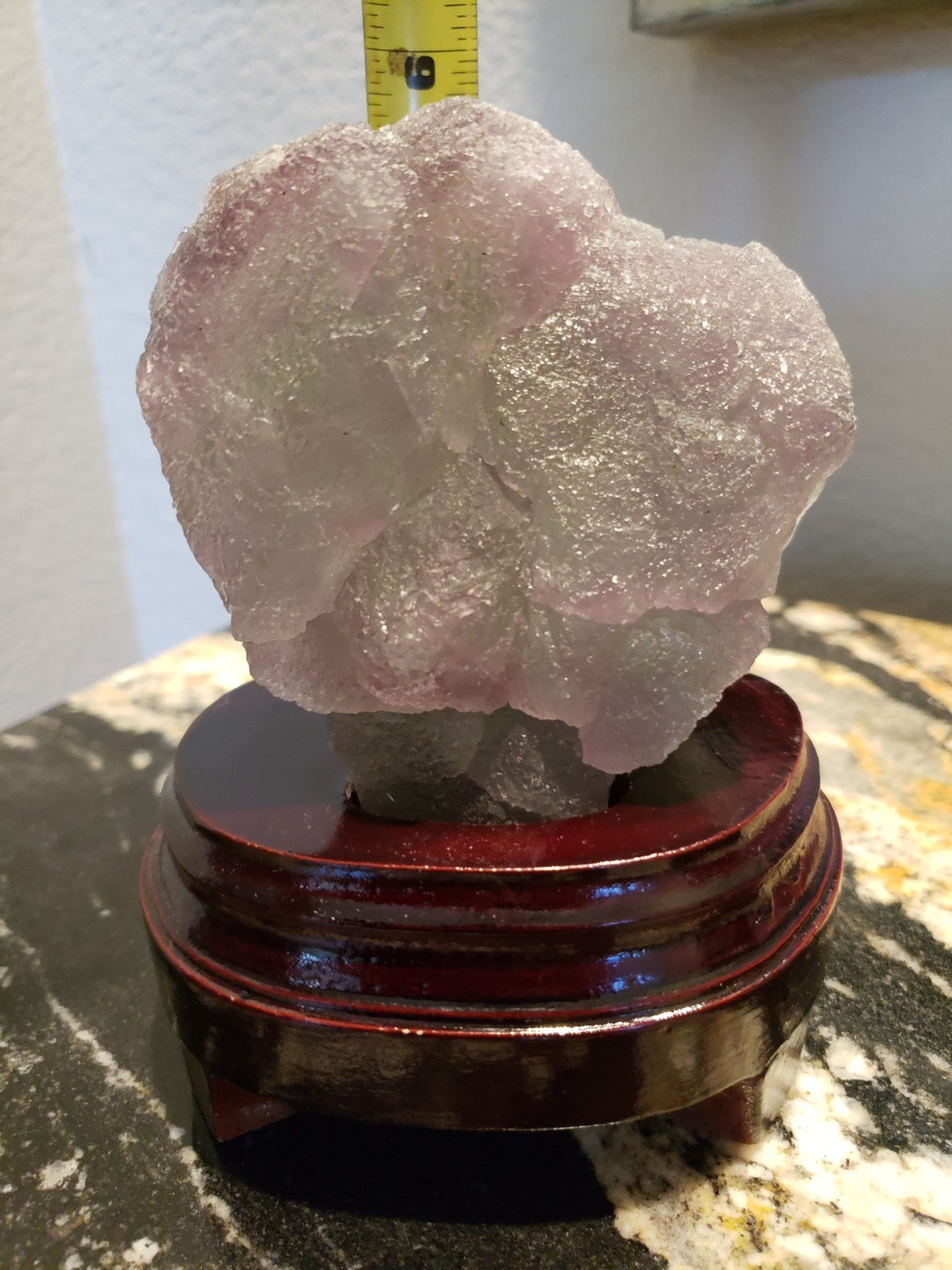 5.75″ Purple and Green Fluorite Quartz Crystal Mineral UV Specimen with Stand
