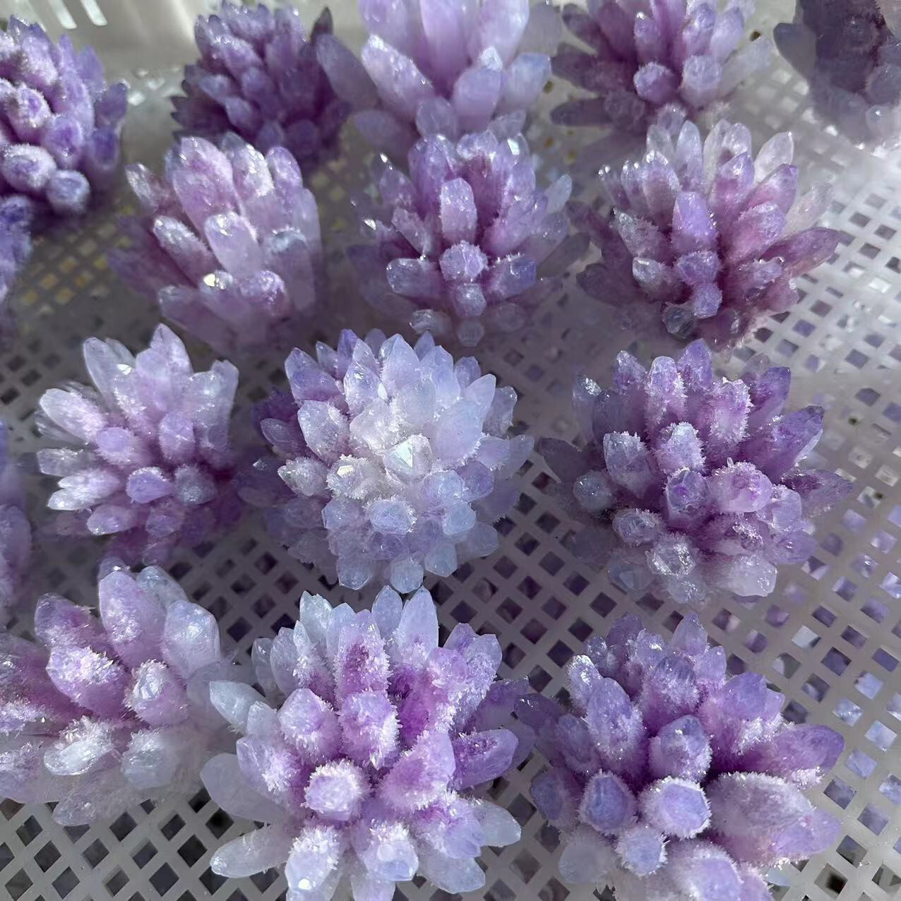 New Find purple pink Phantom Quartz Crystal Cluster Mineral Specimen 300g+