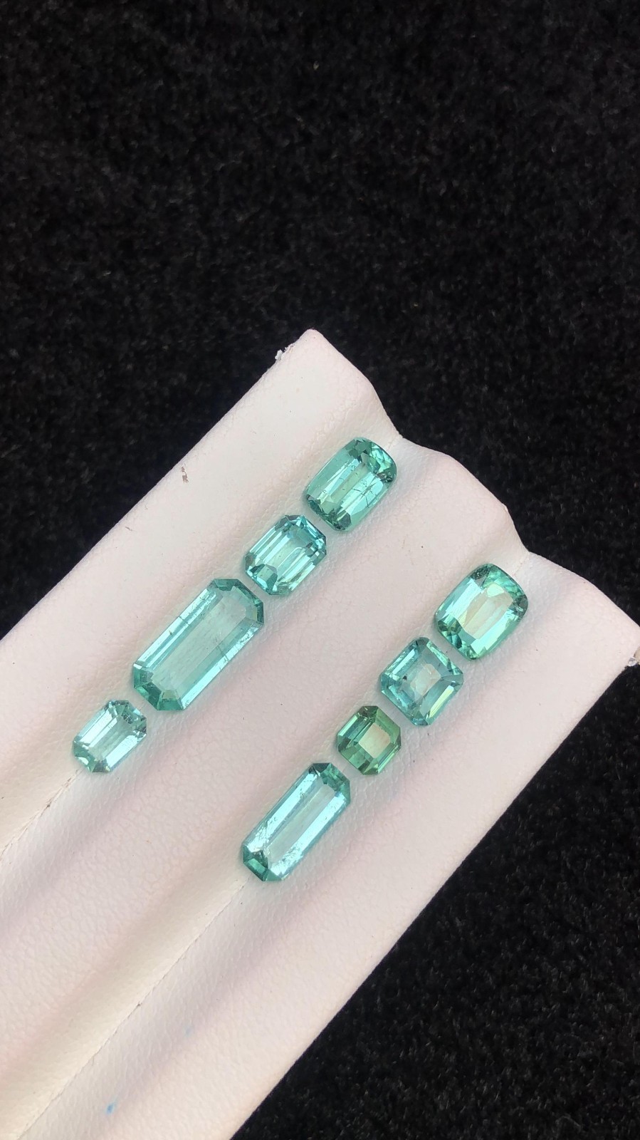 5.70 Carats Natural Lagoon Blue-Green Tourmaline Loose Gemstone Layout Set