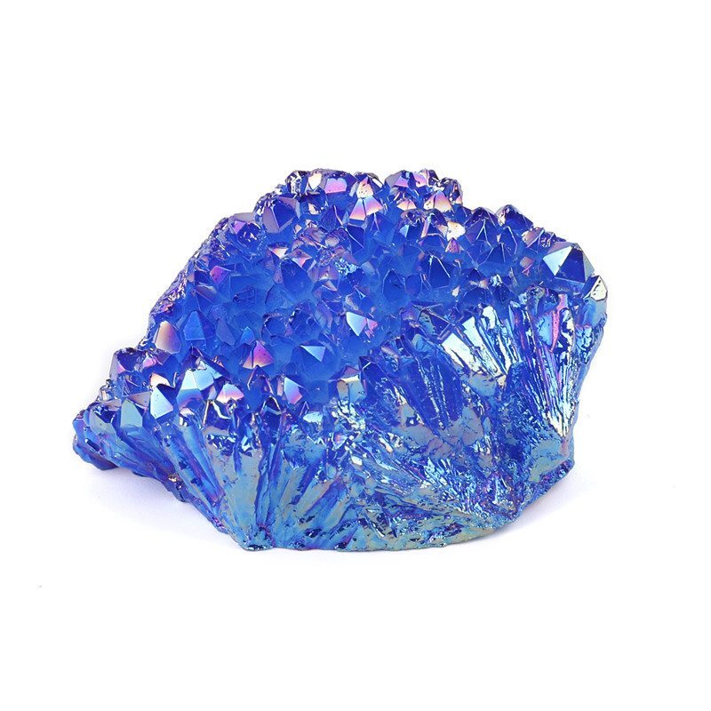 80g Natural Aura Blue Crystal Titanium Rock Stone Cluster VUG Specimens Healing