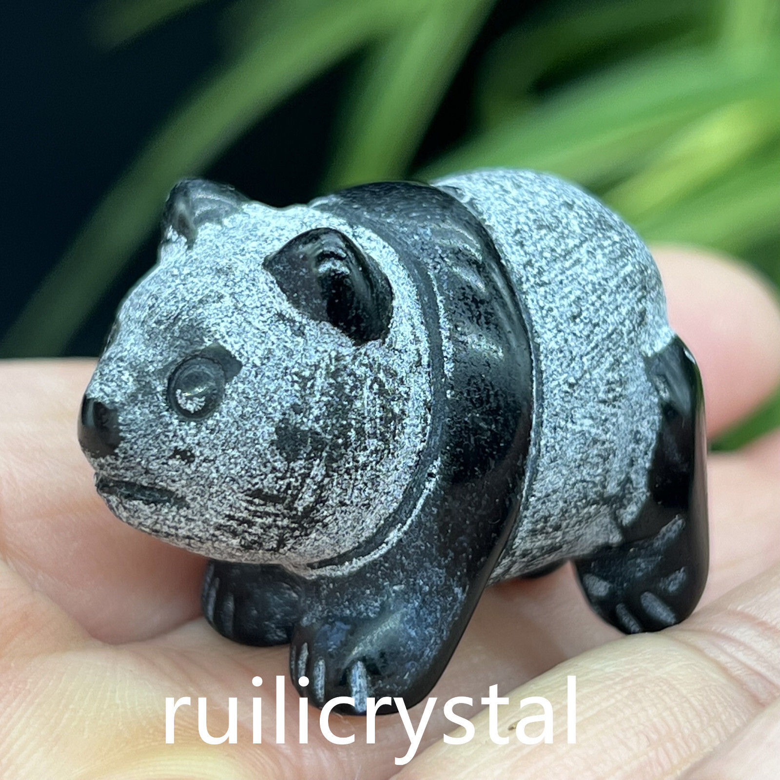 1pc Natural Obsidian Quartz Carved panda skull Crystal Healing 1.5inch