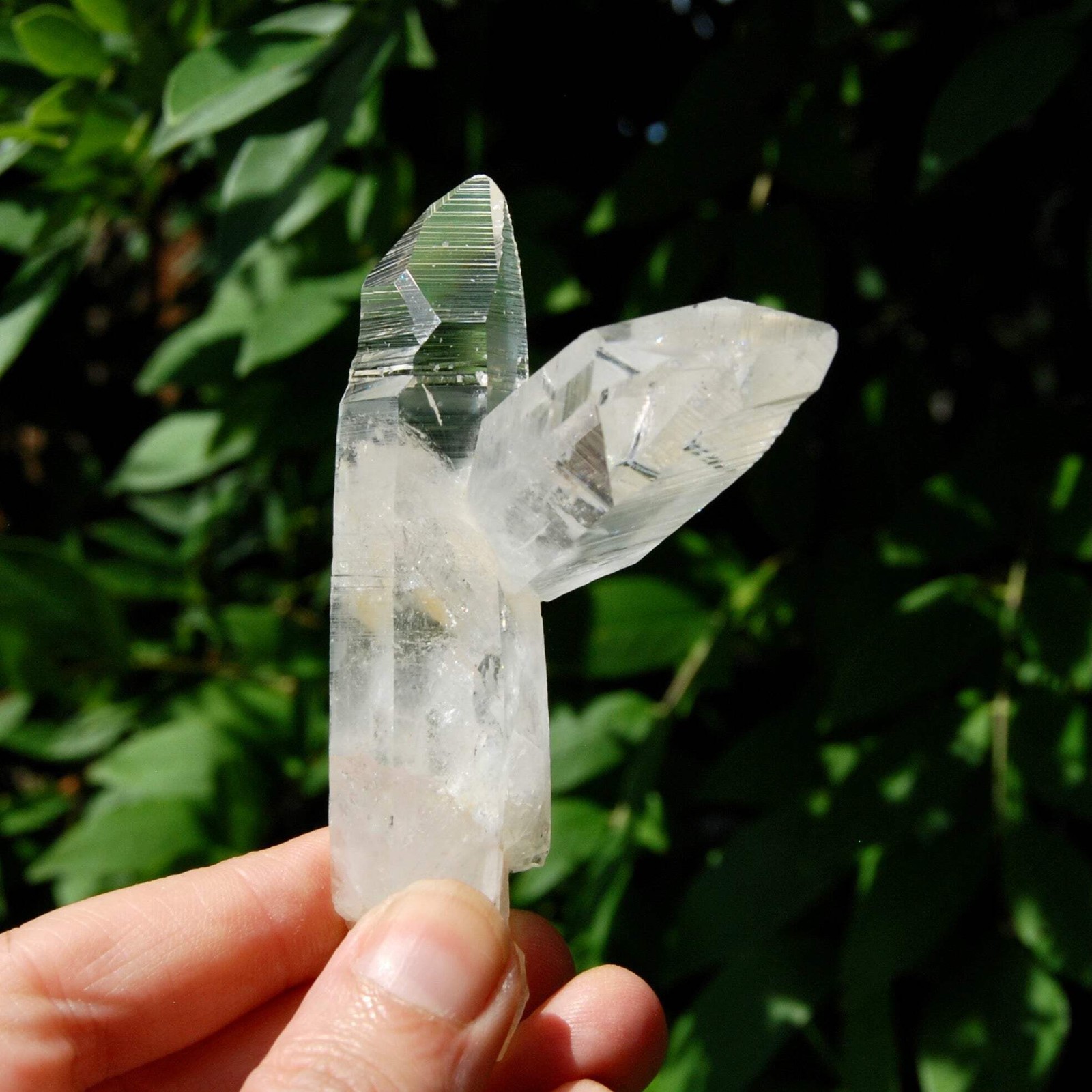 Isis Face Lemurian Quartz Crystal – 4in 96g Tantric Twin Flame Optical Quartz, C
