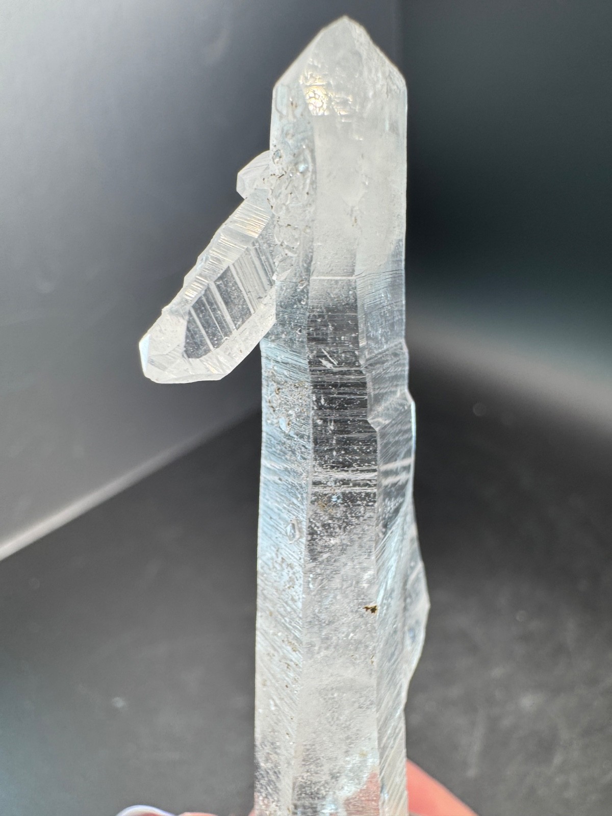 6528 Clear Quartz Crystal with Double Terminated Cross Crystal Brazil 20g