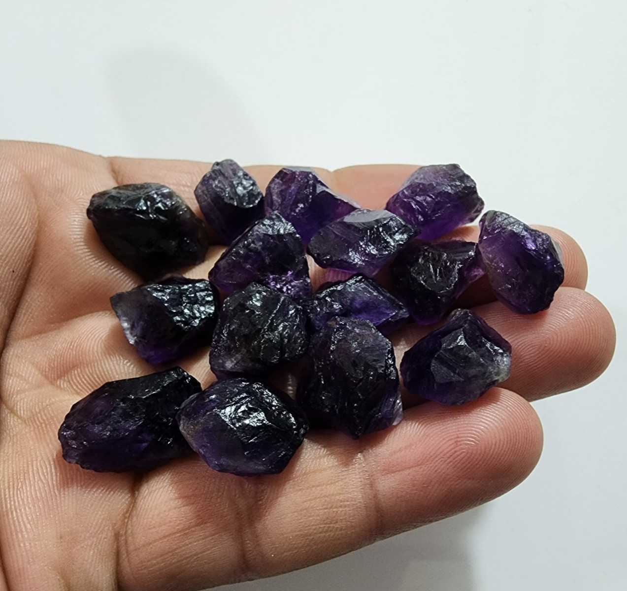 15 Pcs Beautiful Purple Amethyst Rough Gemstone Chunks Size 16-20 MM Loose Rough