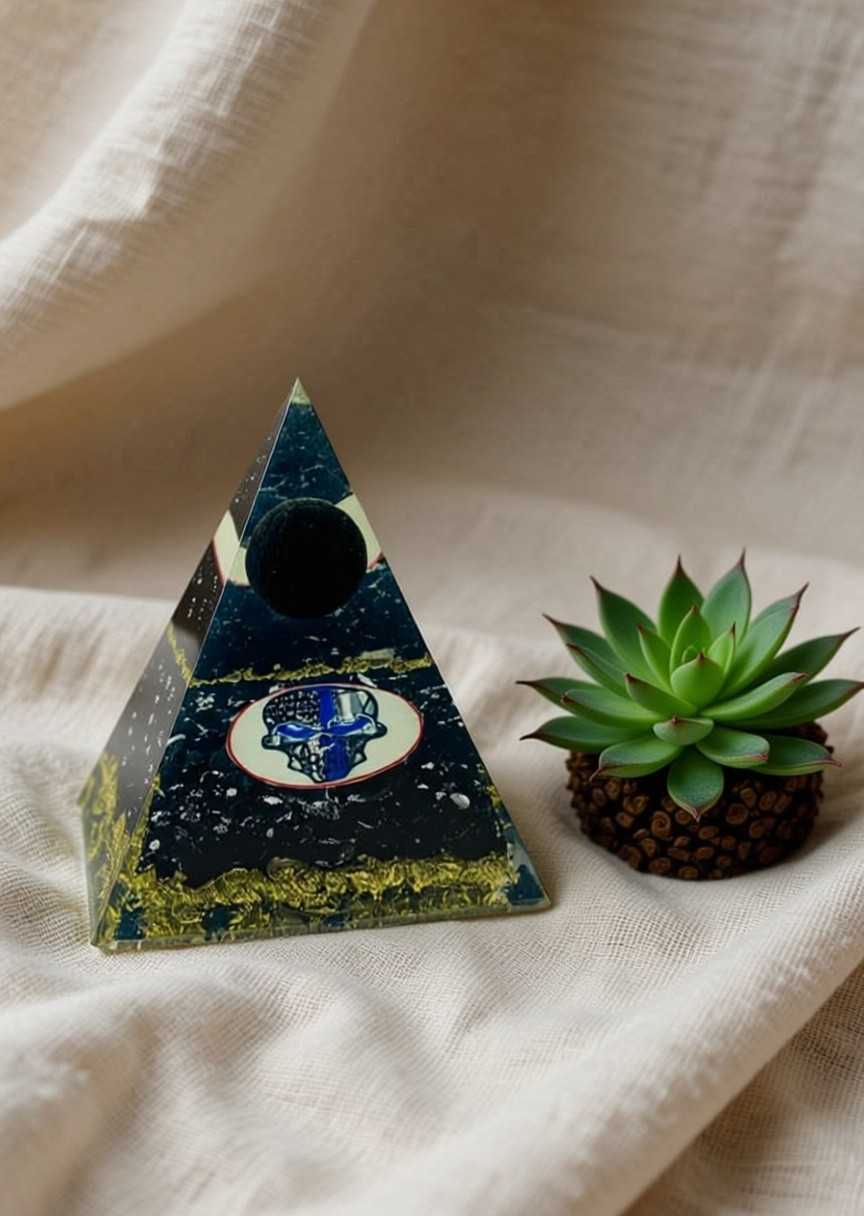 Handmade Black Tourmaline Orgone Pyramid EMF Blocker Crystal Energy Generator