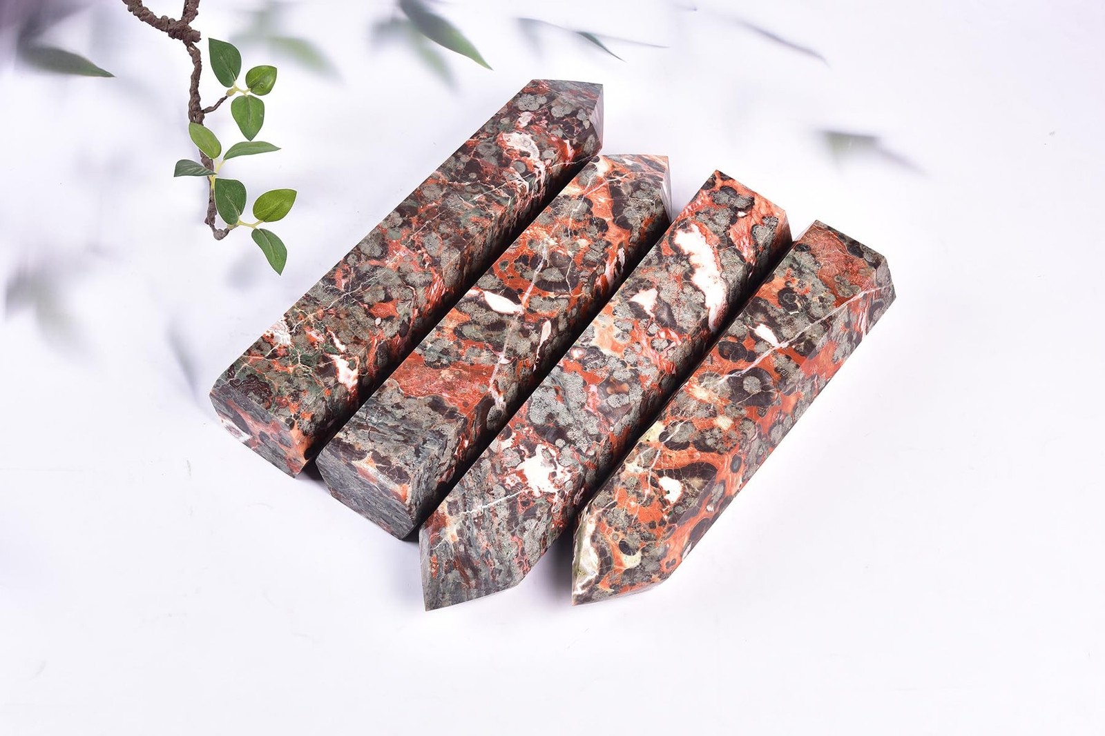 AMOYSTONE Handcrafted Money Agate Obelisk 4-4.5LB – Irregular Texture Crystal