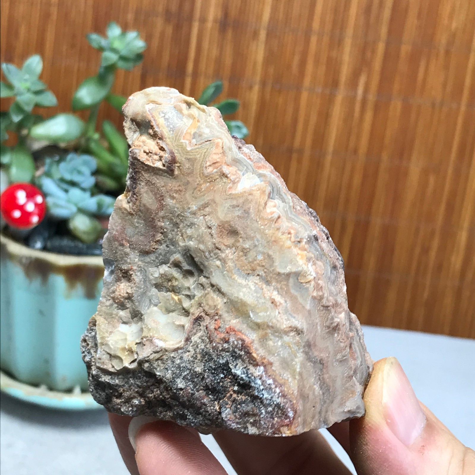 Natural crazy Mexican agate Crystal gemstone rough original Specimen 154g A6969