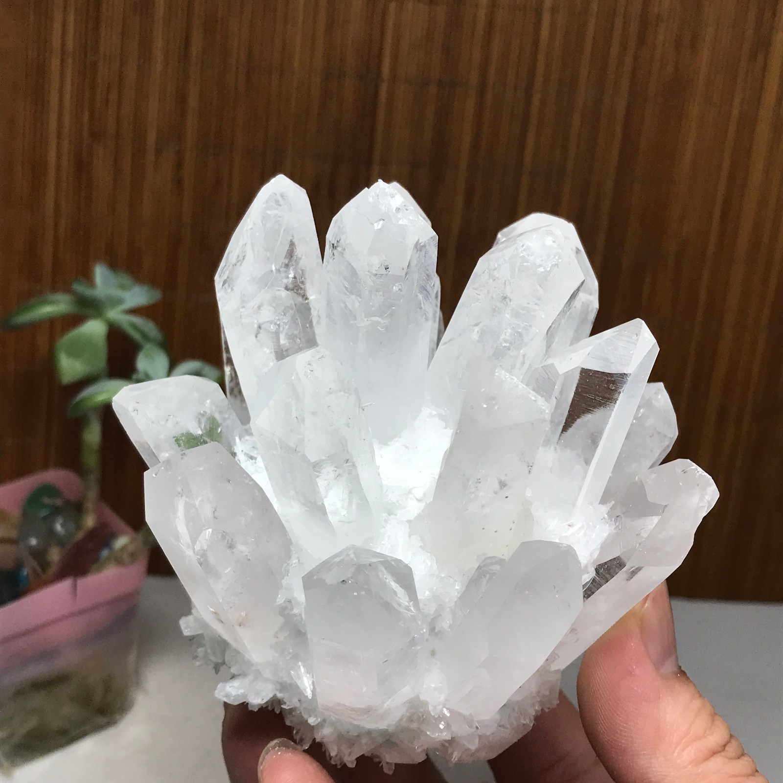 94mm Natural white quartz Crystal ore Silicon Crystal Cluster 540g A1827
