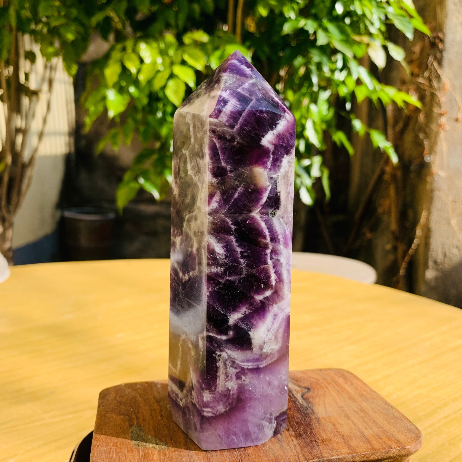 449g Natural Fluorite Healing Crystal Tower Point Obelisk Mineral Speci