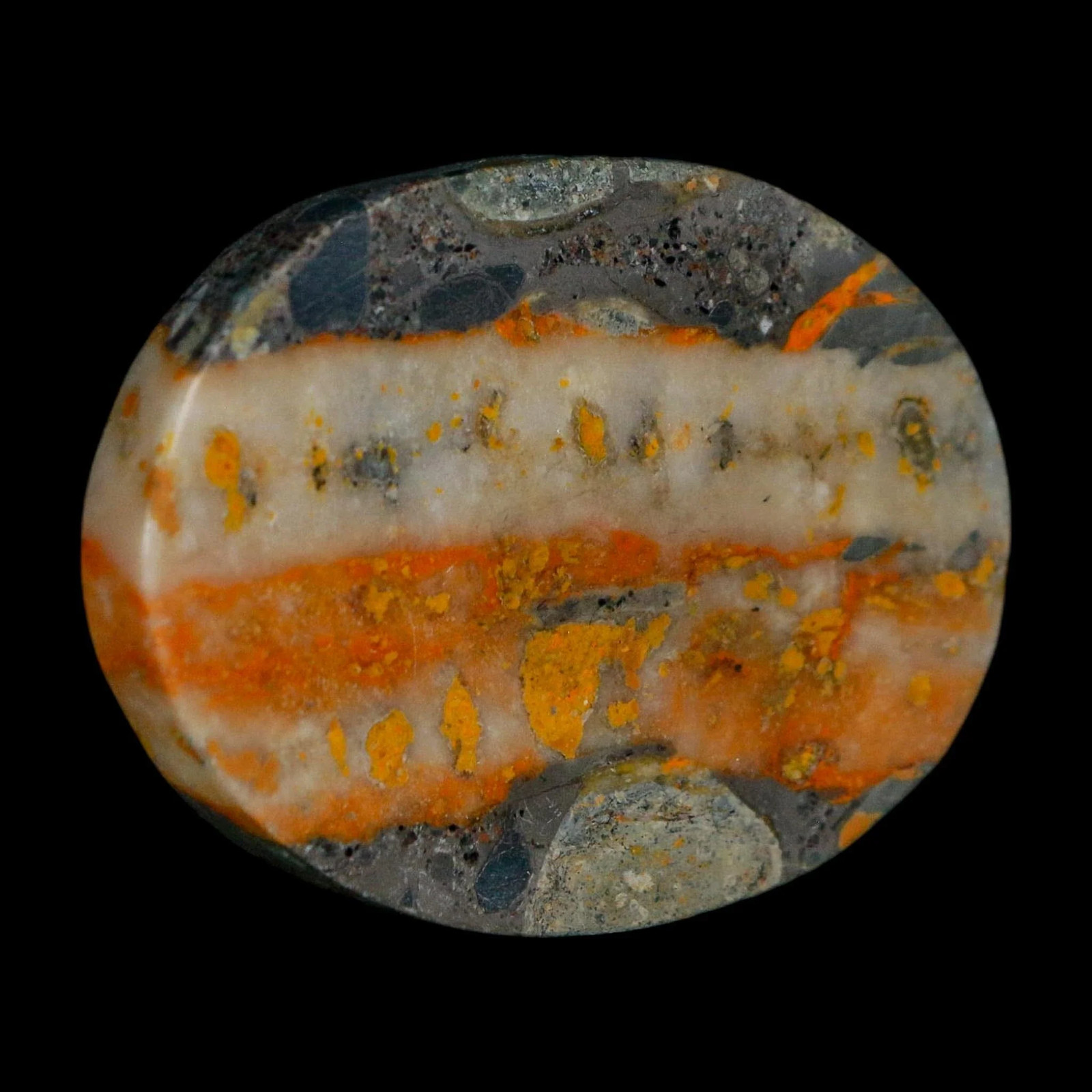 1.9″ Bumblebee Jasper Natural Polished Mineral Palm Stone Java Indonesia