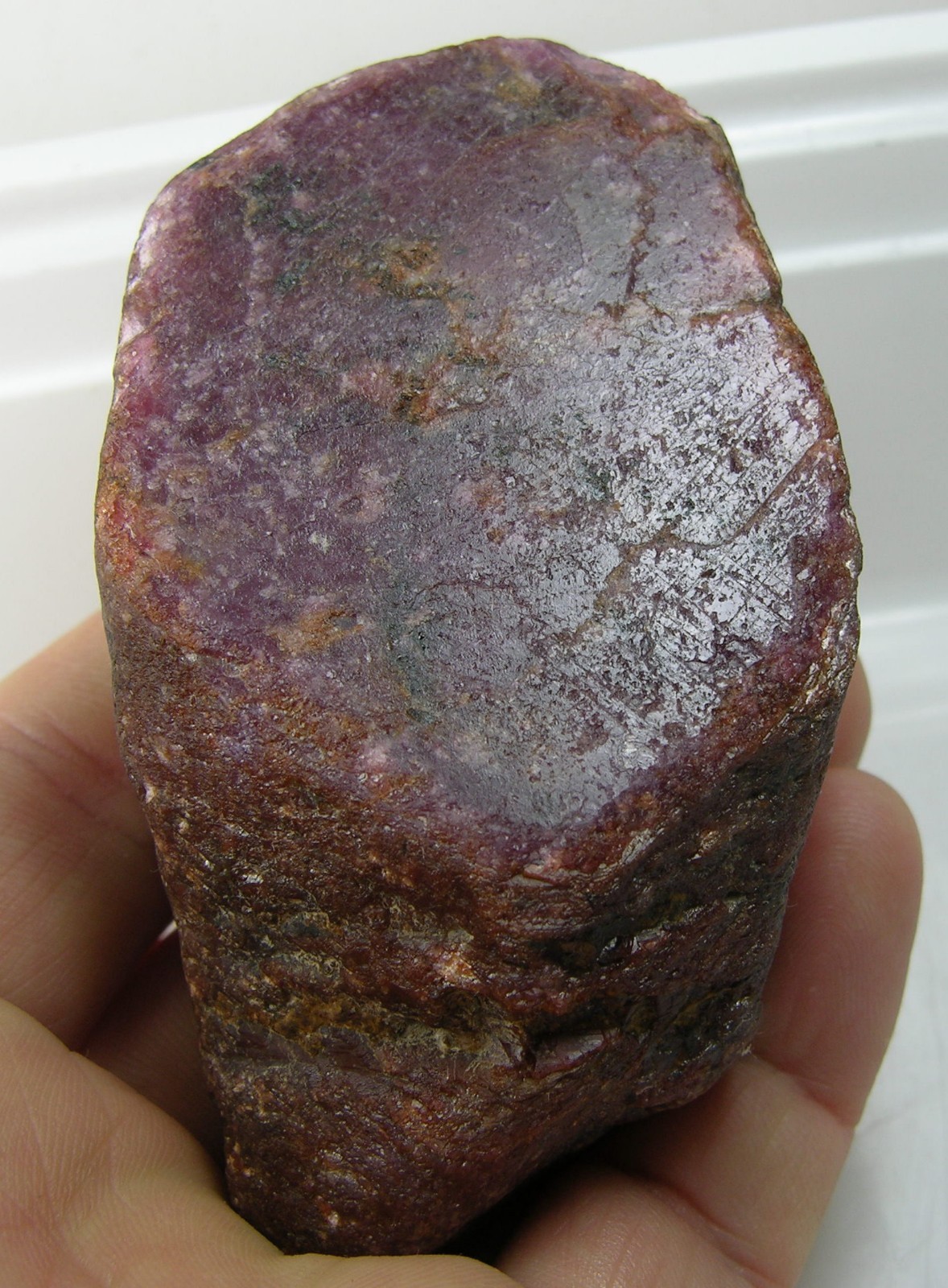284g India 100% Natural Sapphire Ruby Dogtooth Crystal Specimen 86mm 10 oz