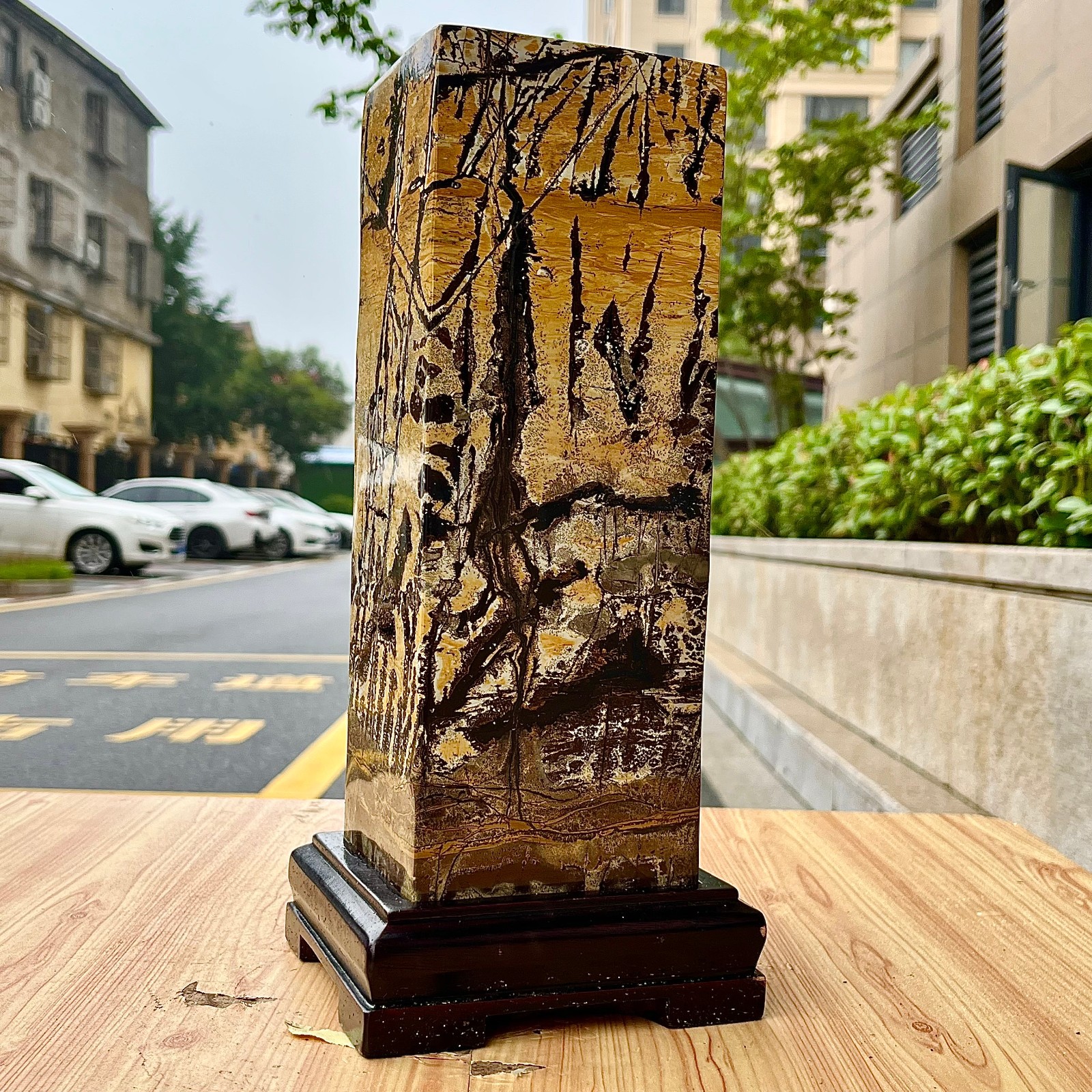 16.11LB High quality Chinese painting stone column quartz specimen