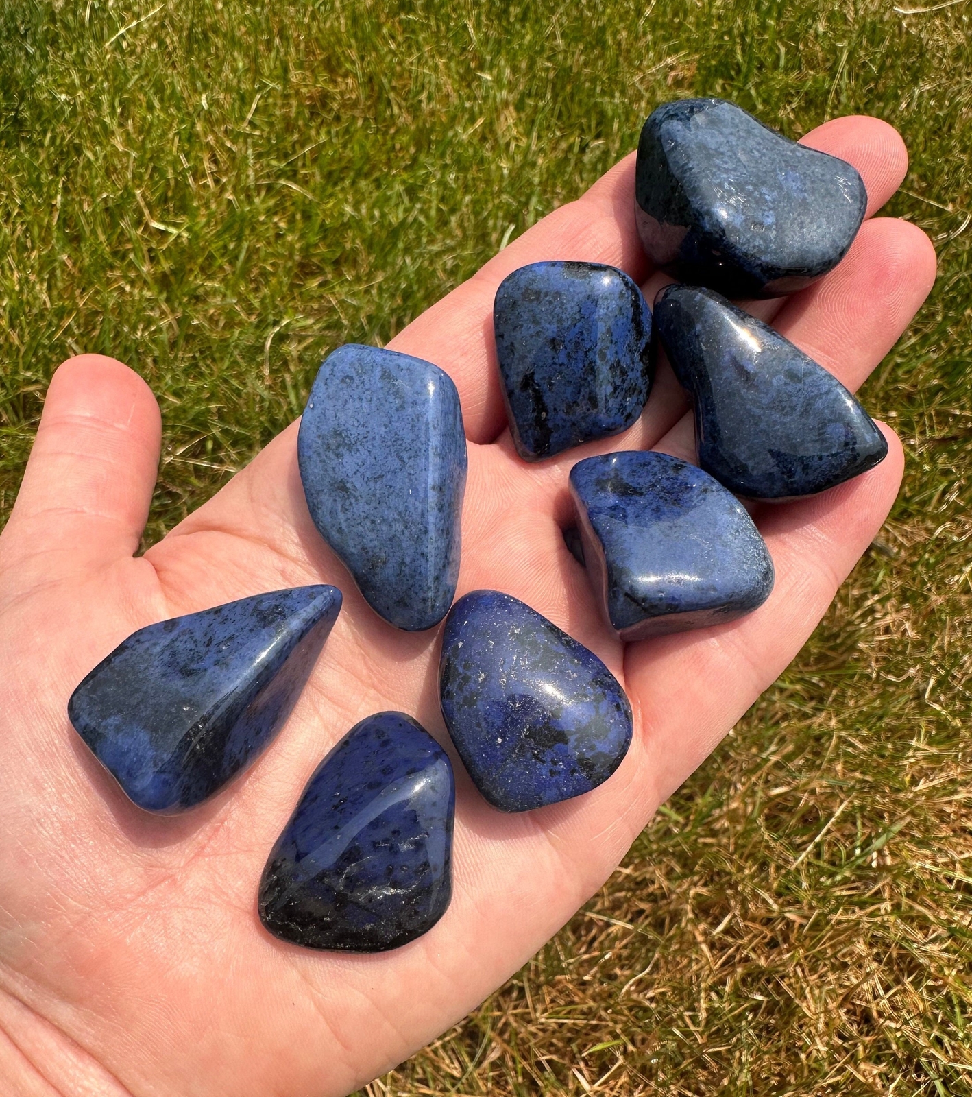 Dumortierite Tumbled Stone – Grade AA, Natural Dumortierite from Mozambique
