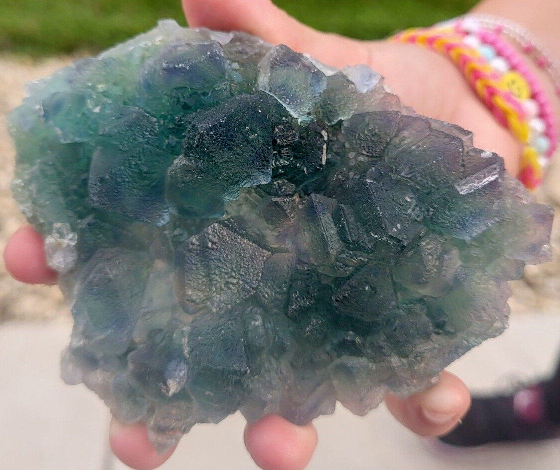Green Fluorite Cluster Crystal Raw Cube Really Nice! Gemstone Mineral Specimen