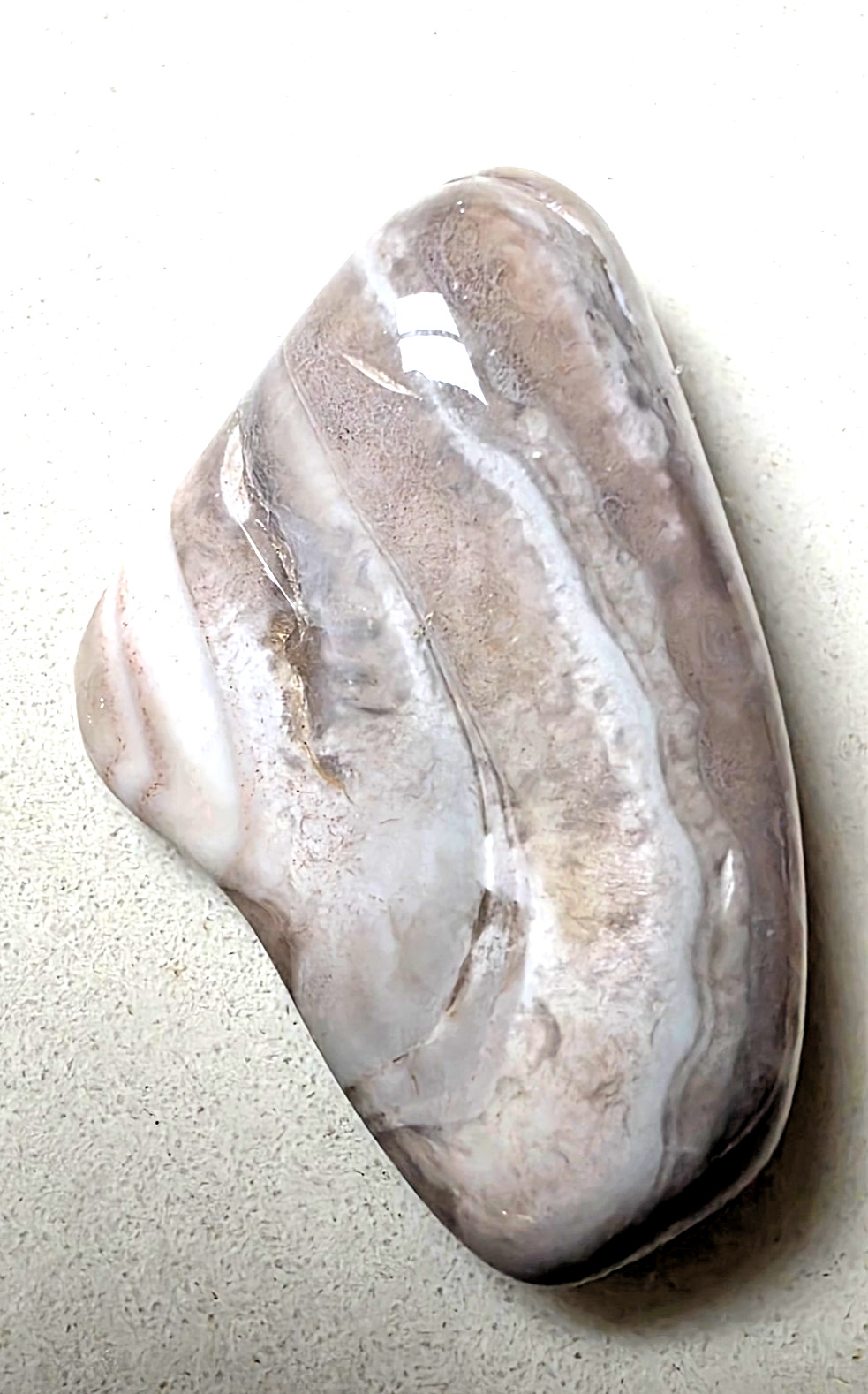 POLISHED BEAUTIFUL BOTSWANA AGATE, NATURAL Grey AGATE banding and earth Tones