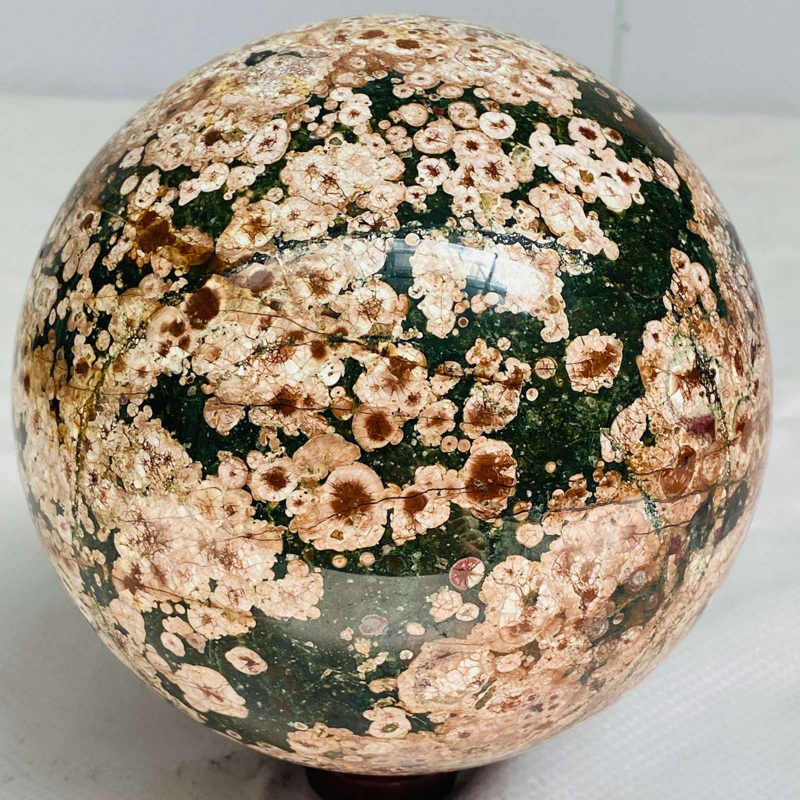 Natural Polished Pink cherry blossom agate BALL Madagascar 3360G ( 7.4LB )