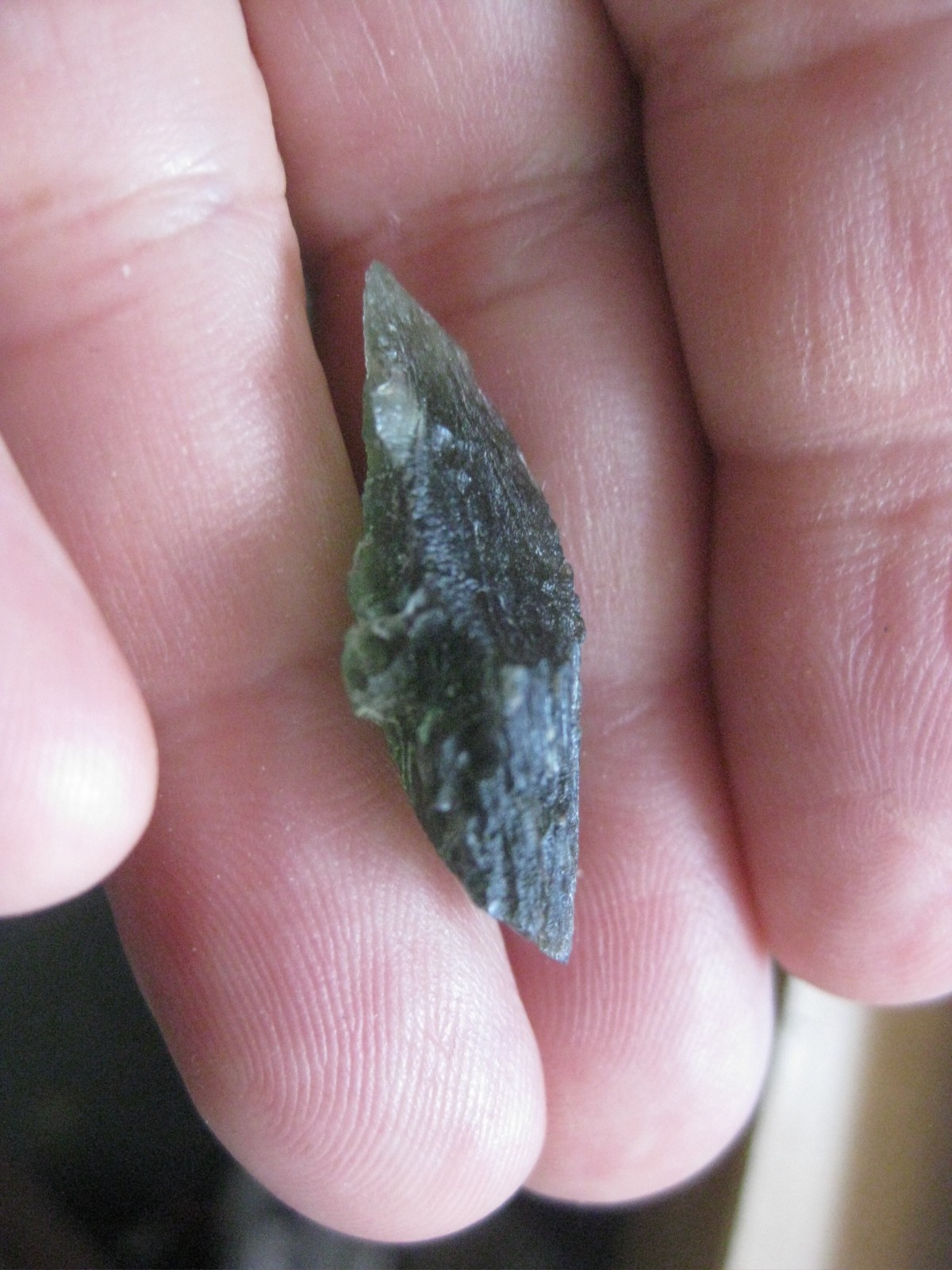 Moldavite 3.2g Nova Hospode, Rieke tektite genuine, Czech Republic impact glass