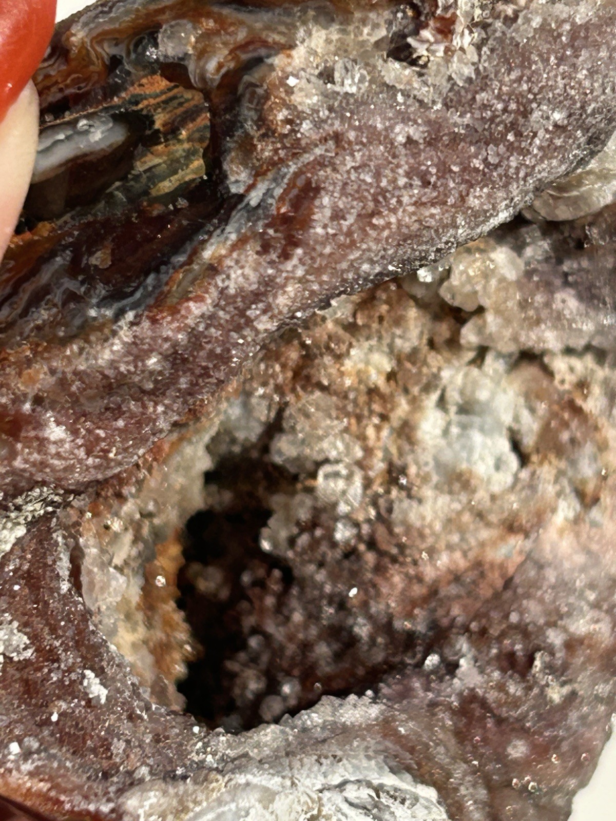 Pink Amethyst Freeform Druzy Geode Fortification Agate Stalactite 8.9 oz