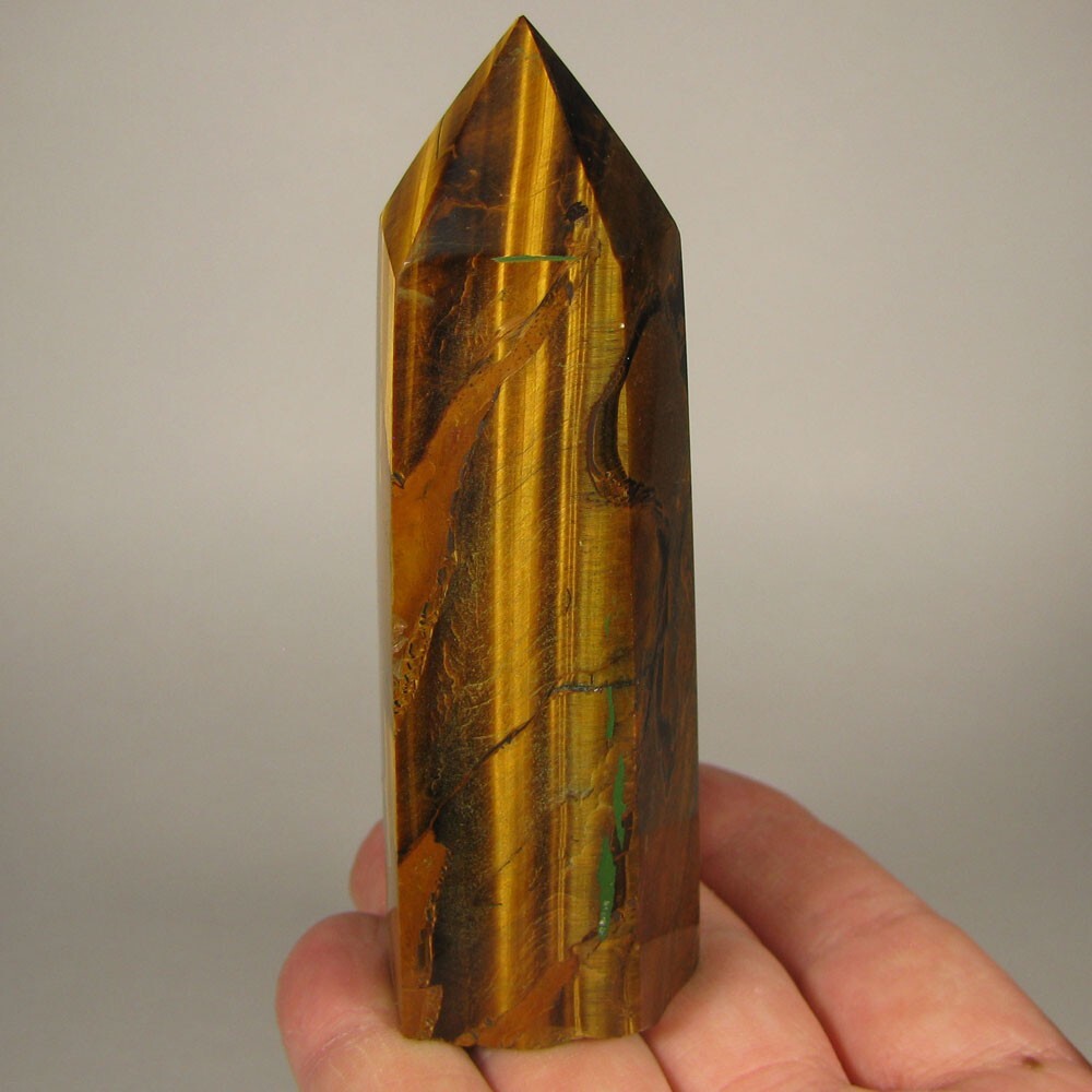 4″ TIGER EYE Polished Gemstone Point Tower Obelisk – South Africa