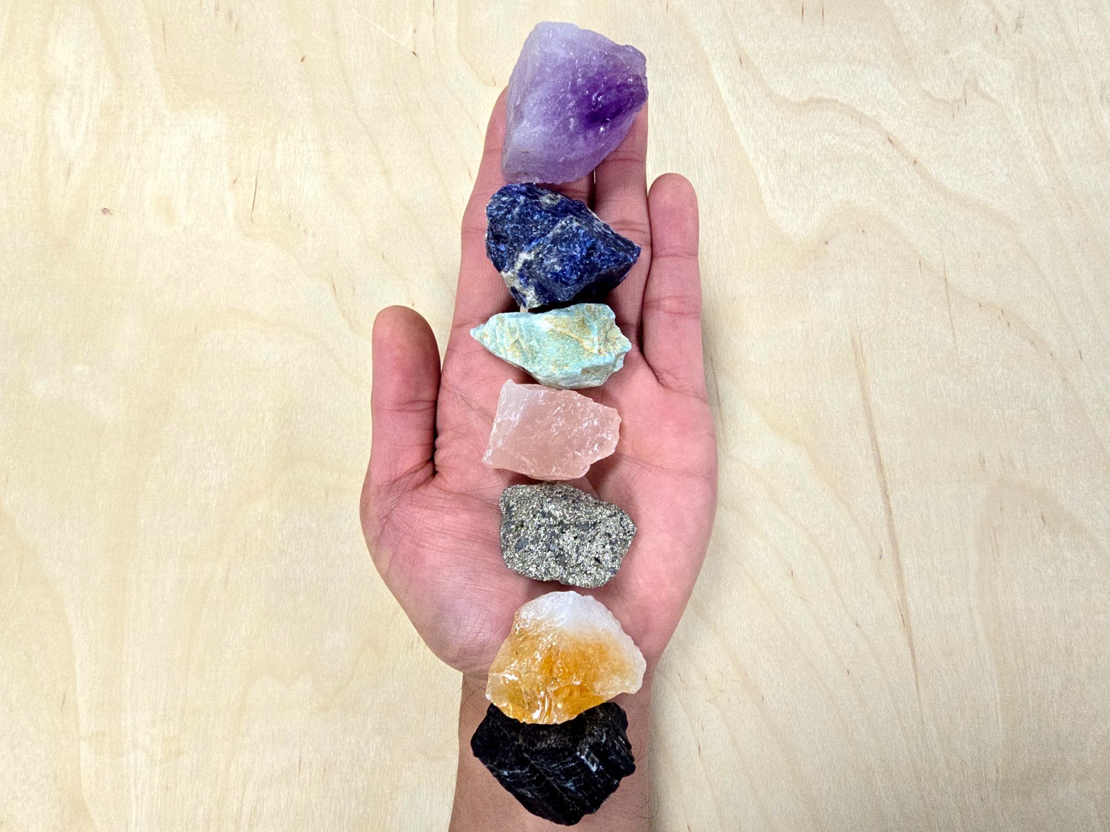 7 CHAKRA Crystals Set – Raw Natural Healing Crystals Collection Rough Gemstones