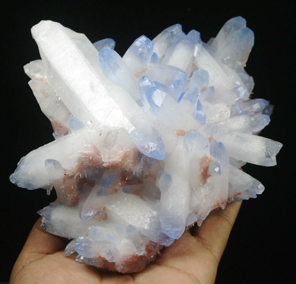 2.46lb Rare Beatiful Blue Tibetan Ghost phantom Quartz Crystal Cluster Specimen