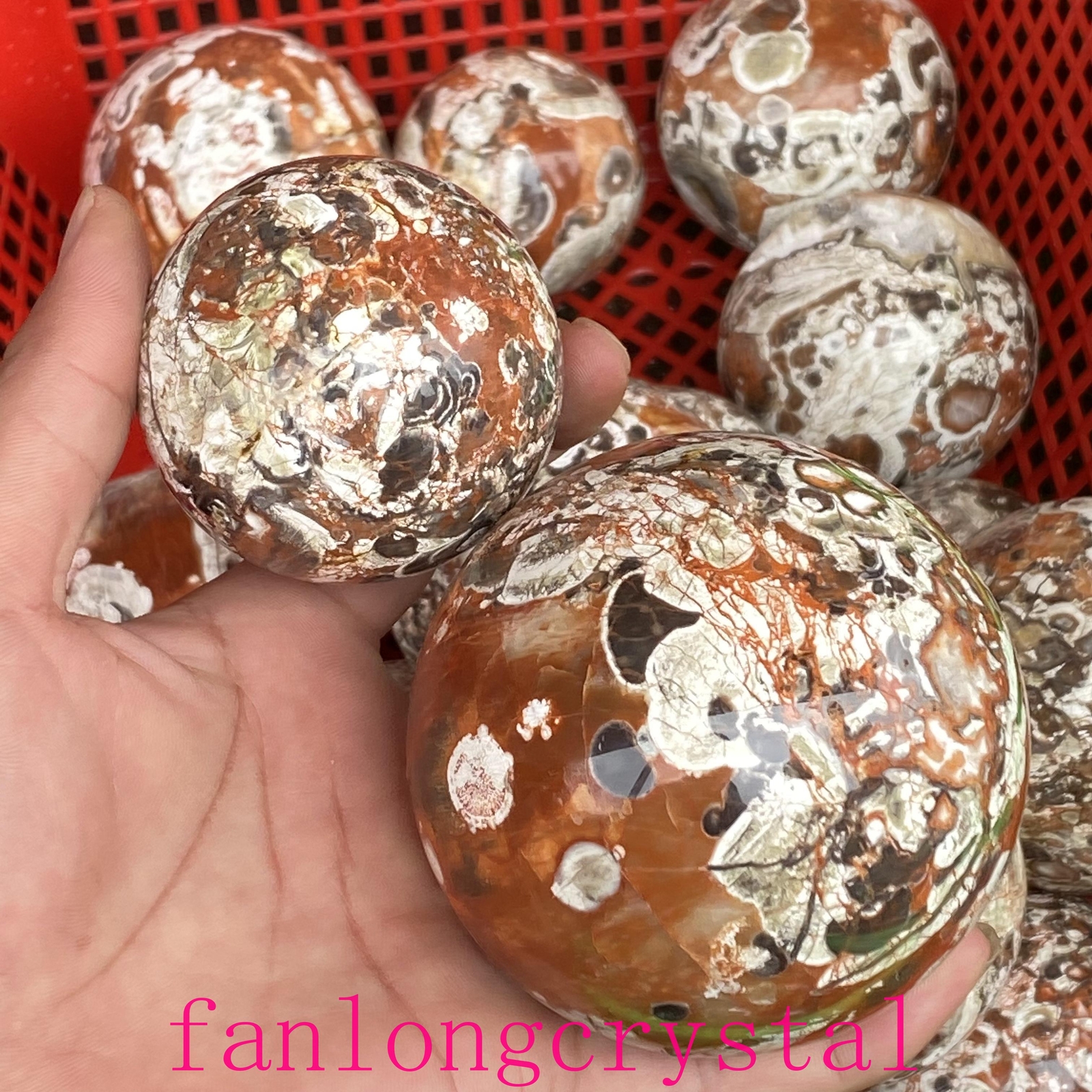 1pc Natural Mexican Agate Ball Sphere Quartz Crystal Mineral Reike Healing 50mm+