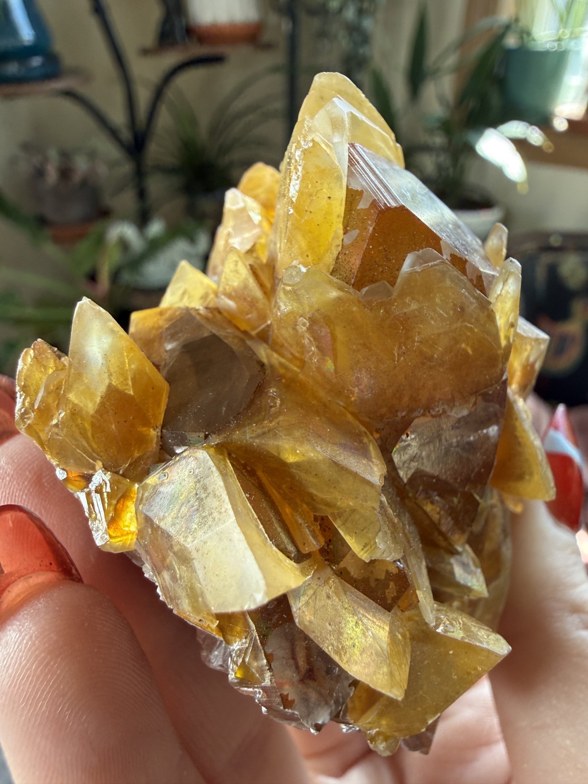 Rare Iridescent Orange Calcite Crystal Cluster – Hengyang, Hunan, China – 7.05oz