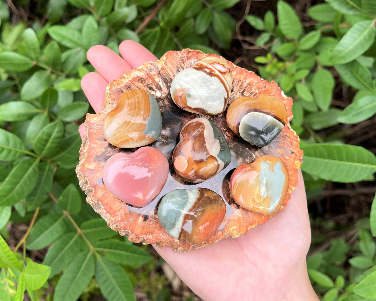 Polychrome Jasper Heart: 1.25″ (Crystal Heart, Stone Heart, Desert Jasper Heart)