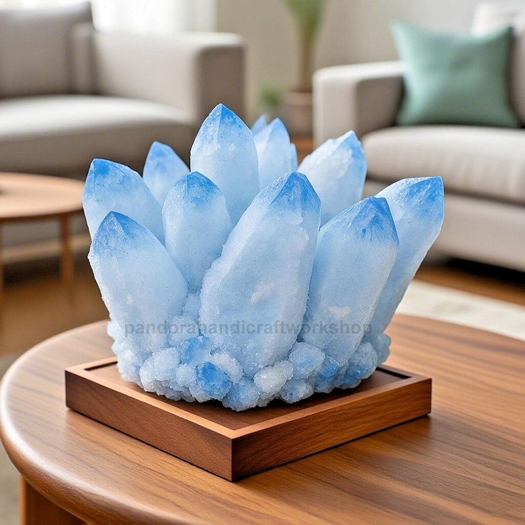 400g+ Rare Large Raw Blue Phantom Quartz Crystal Cluster Quartz Mineral Specimen