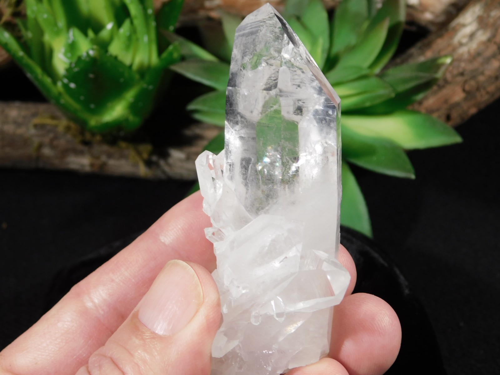 RAINBOWS TRANSLUCENT Quartz Crystal Cluster Collier Creek ARKANSAS 103gr