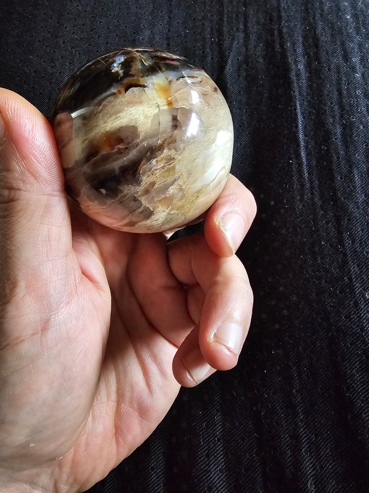 Polished Black Opal Sphere 2.5″ 11 oz Natural Gemstone Crystal Ball