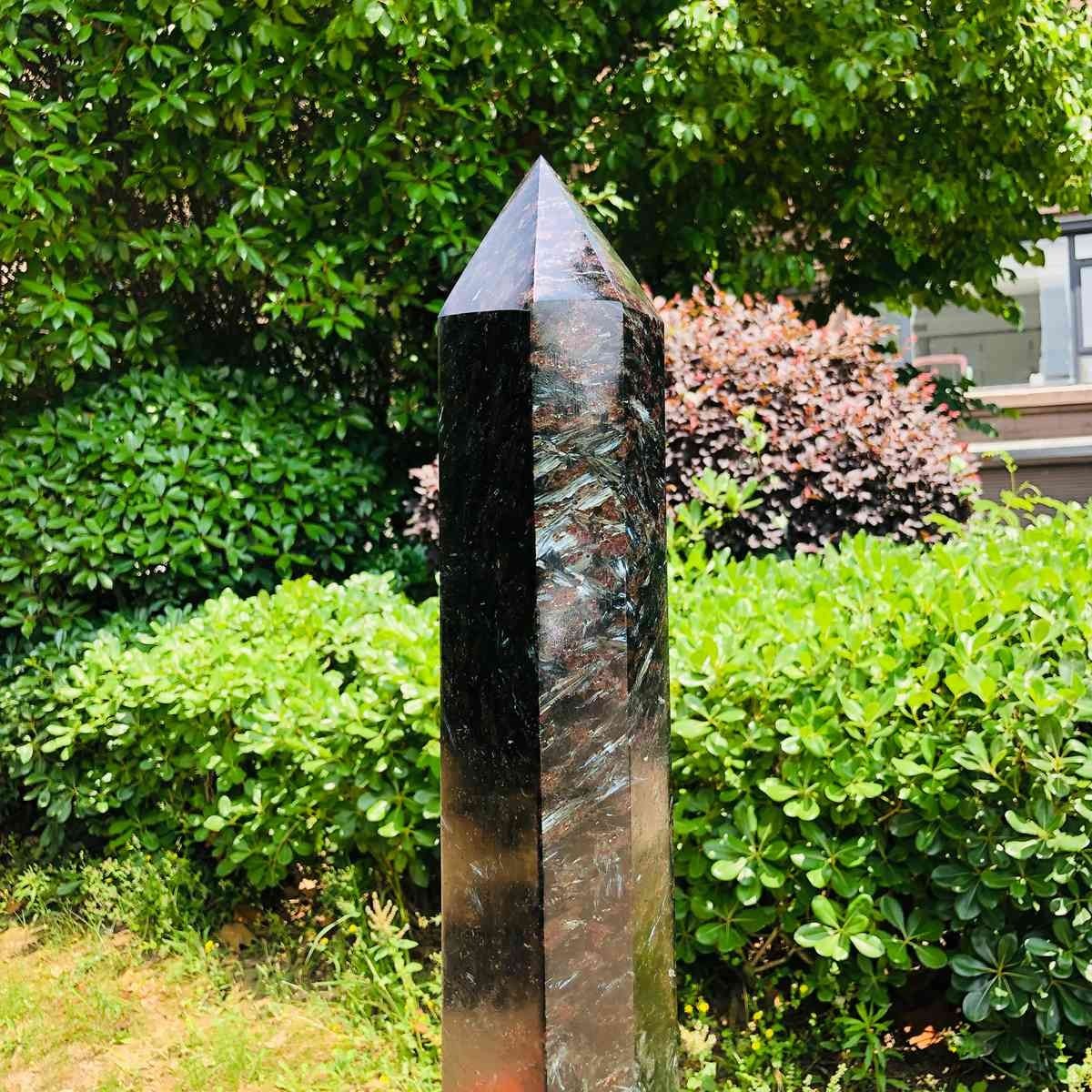 14.21LB Natural Fireworks Stone Obelisk Quartz Tower Crystal Wand Point Healing