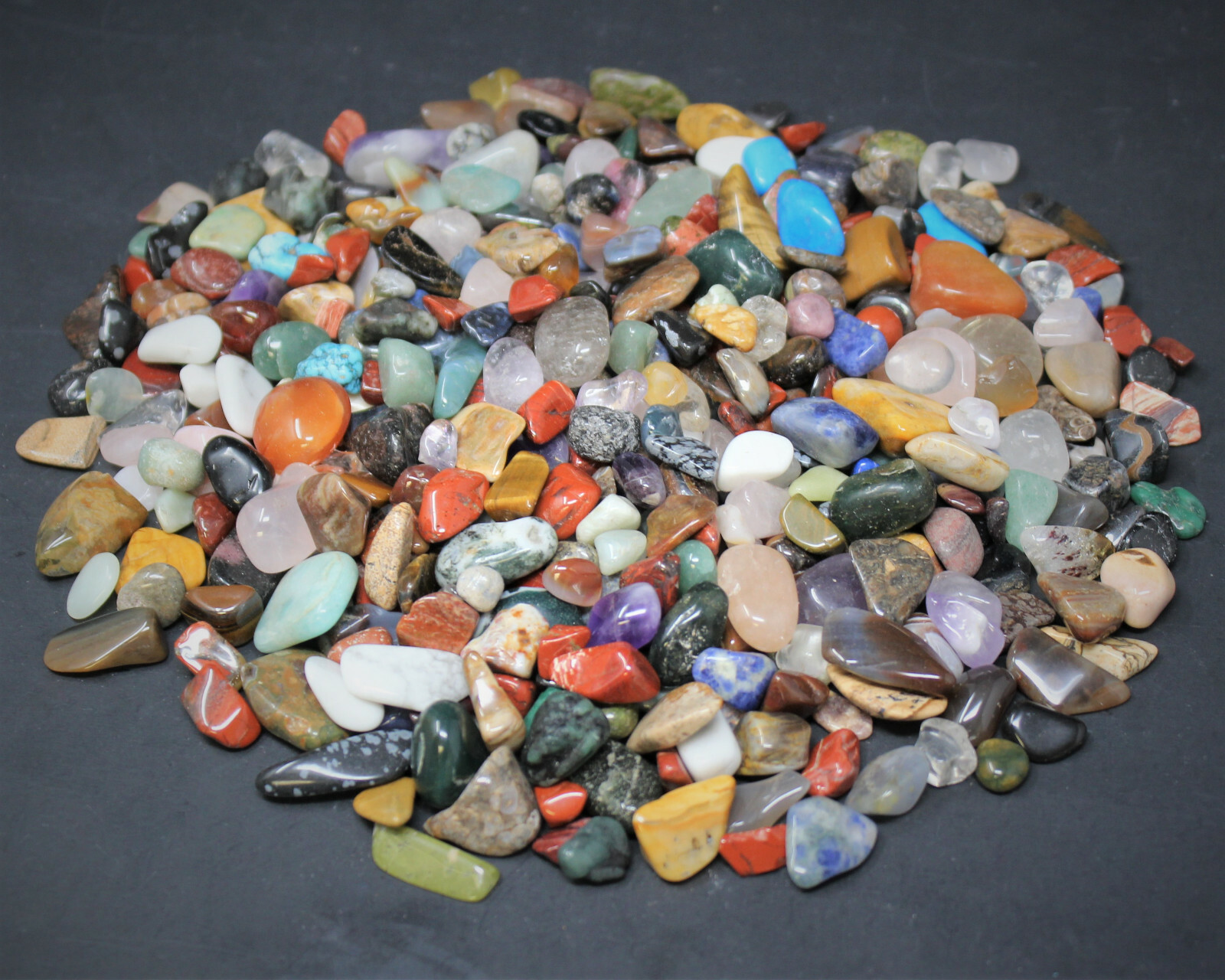 Assorted Tumbled Stones 1/2 lb Wholesale Bulk Lot SMALL 8 oz (About 50) Mixed