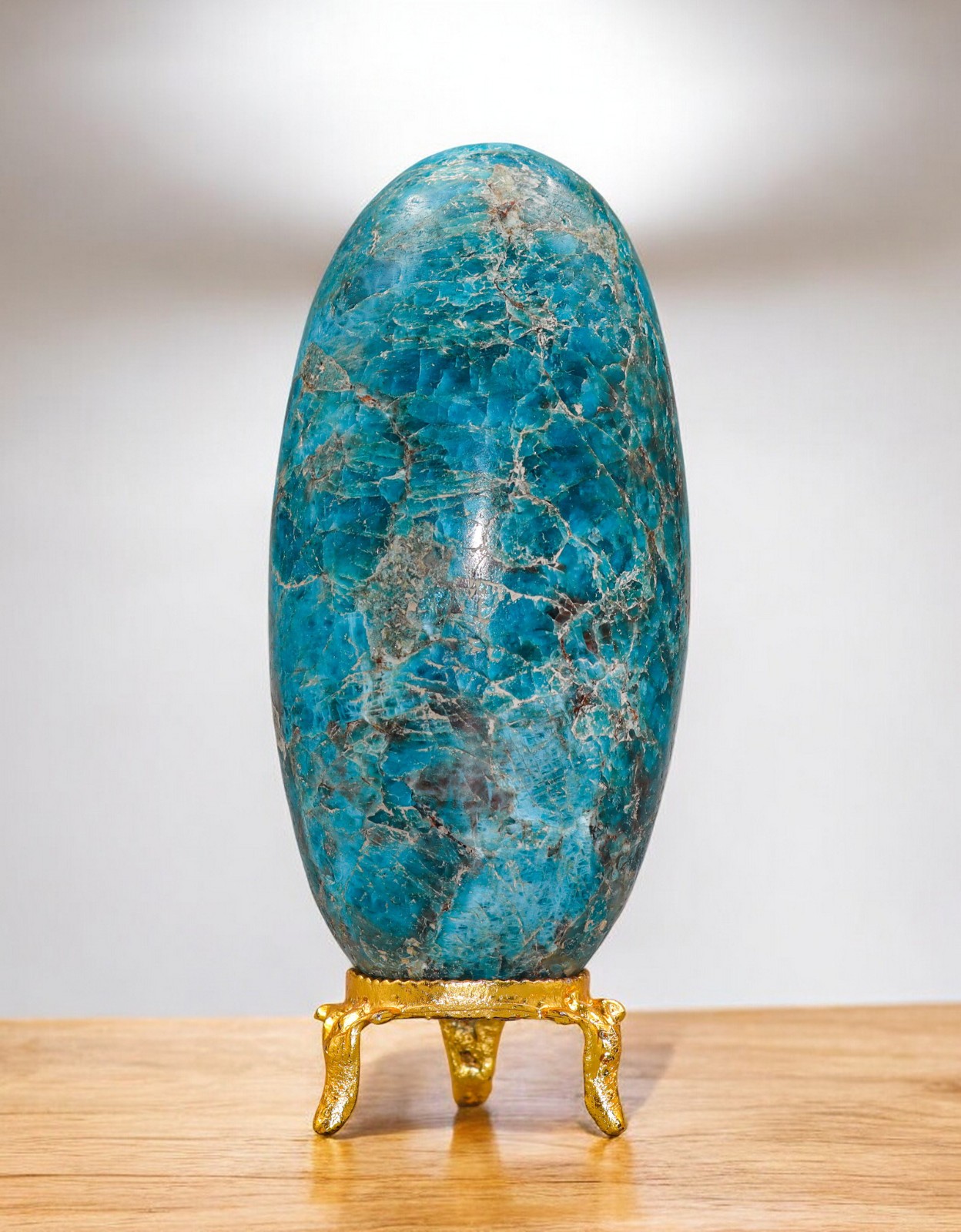 100MM Blue Apatite Brilliant Crystal Mineral Specimen Crystal Decor Stone Lingam