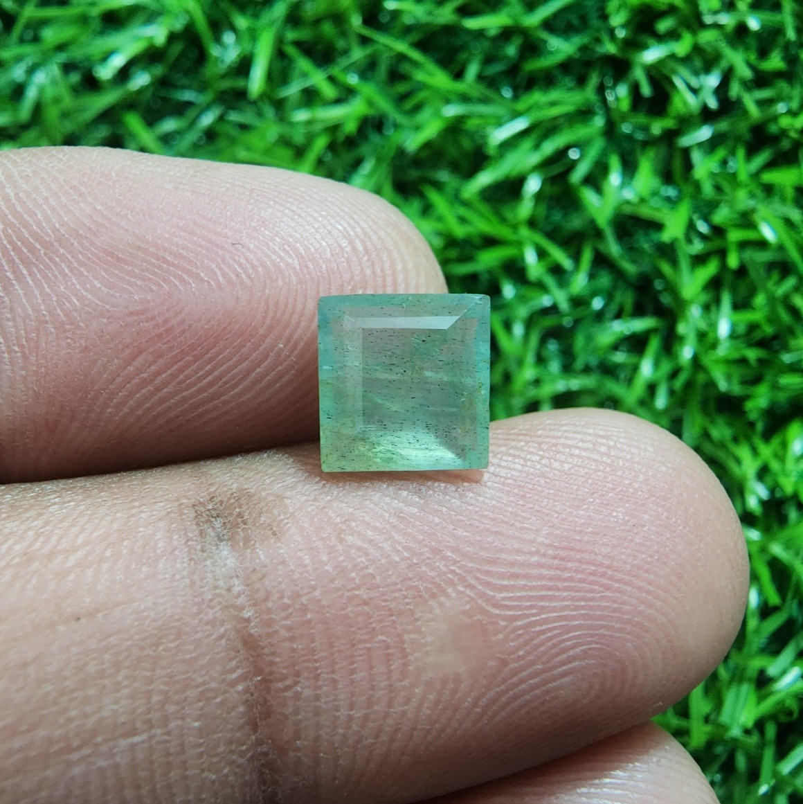Awesome Colombian Emerald Faceted Square Shape 1.25 Crt Loose Gemstone