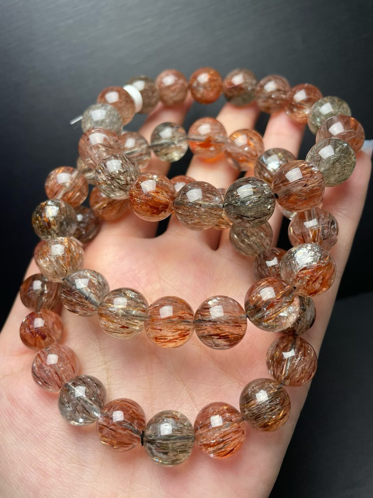 13mm Natural Super 7 Bead Bracelet Reiki Crystal Quartz Healing Decorate 1pc