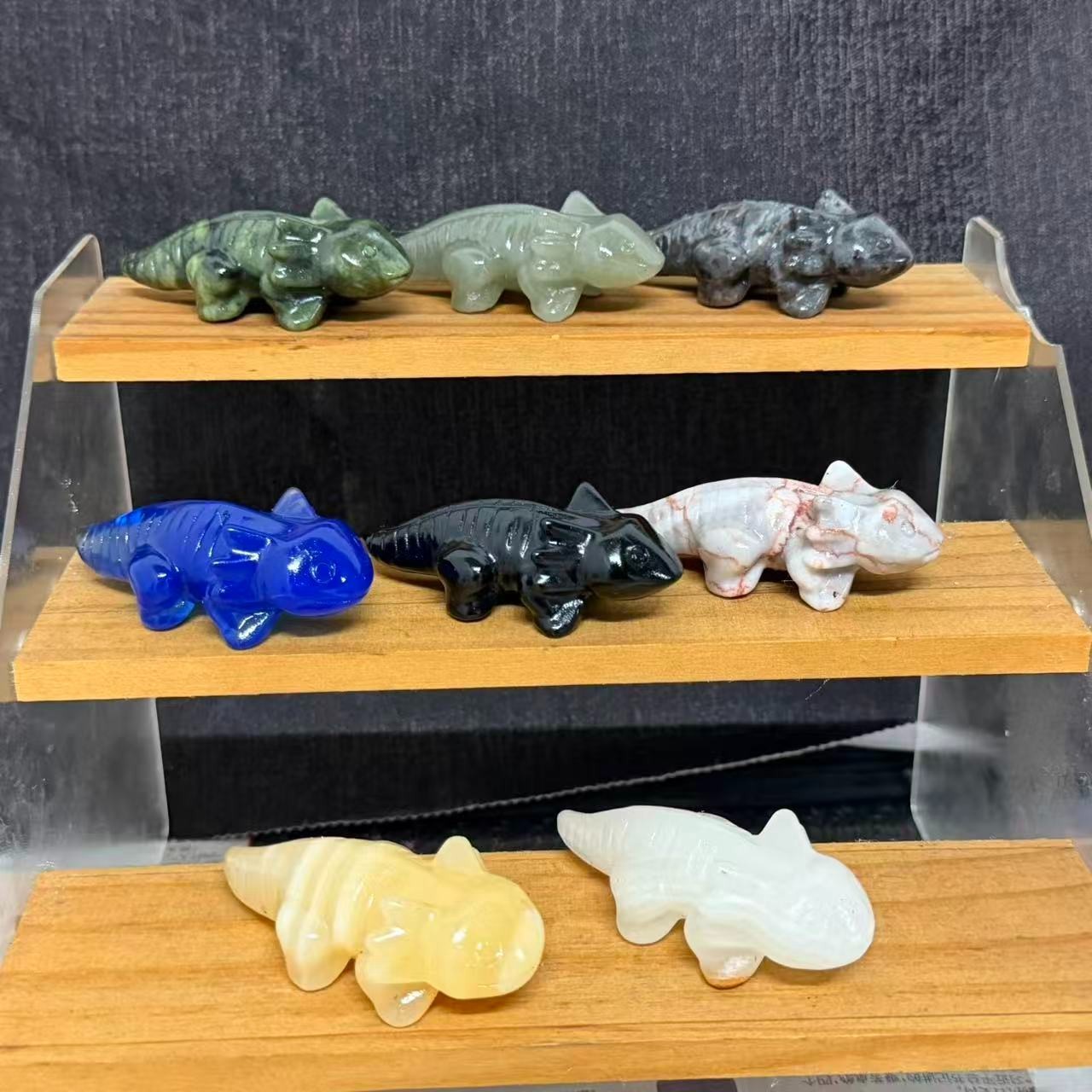 5pc Natural Mixed Quartz Crystal Carved Salamander skull reiki heal gift Decor