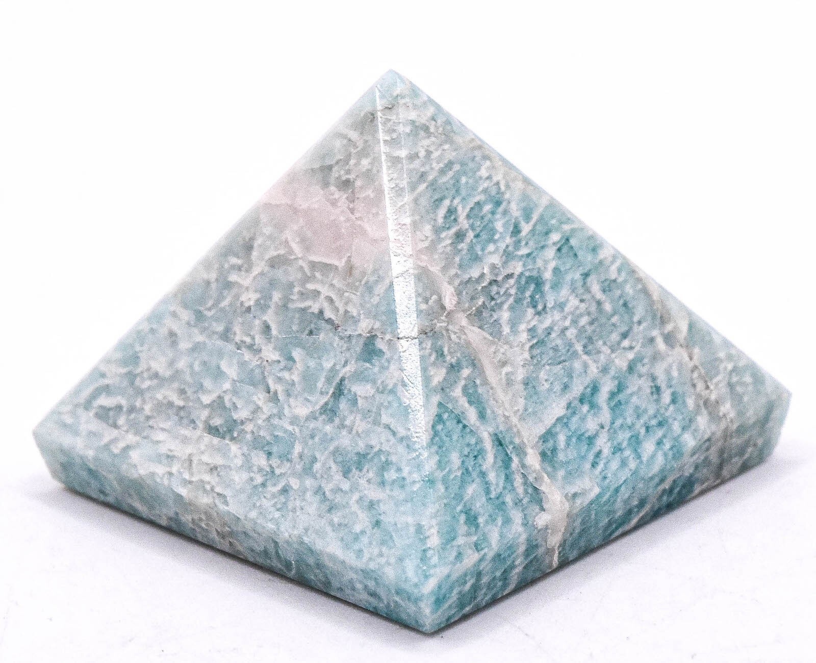 34mm Blue Green Amazonite Pyramid Polished Natural Feldspar Stone Mineral India