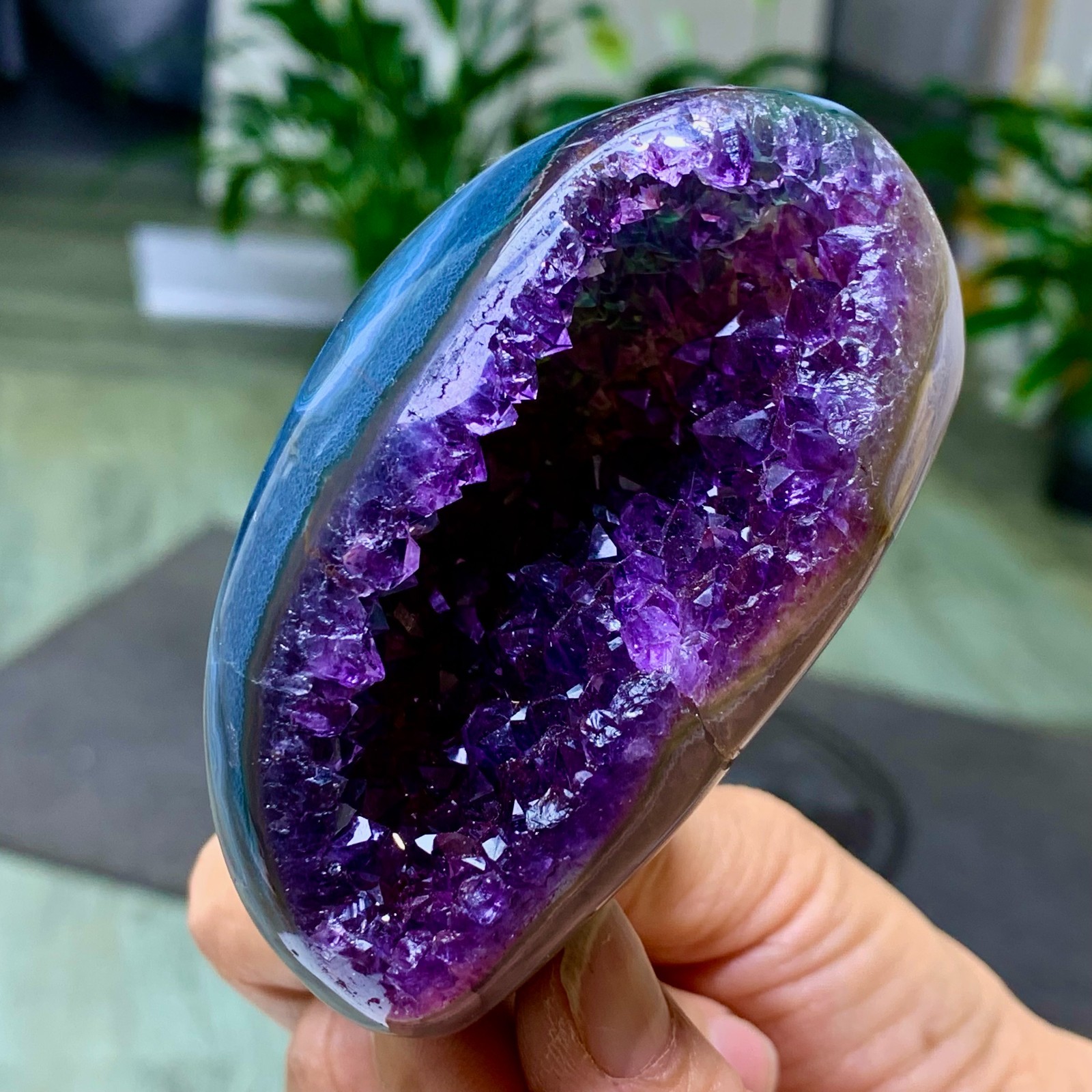 290G Natural Amethyst geode quartz cluster crystal specimen Healing