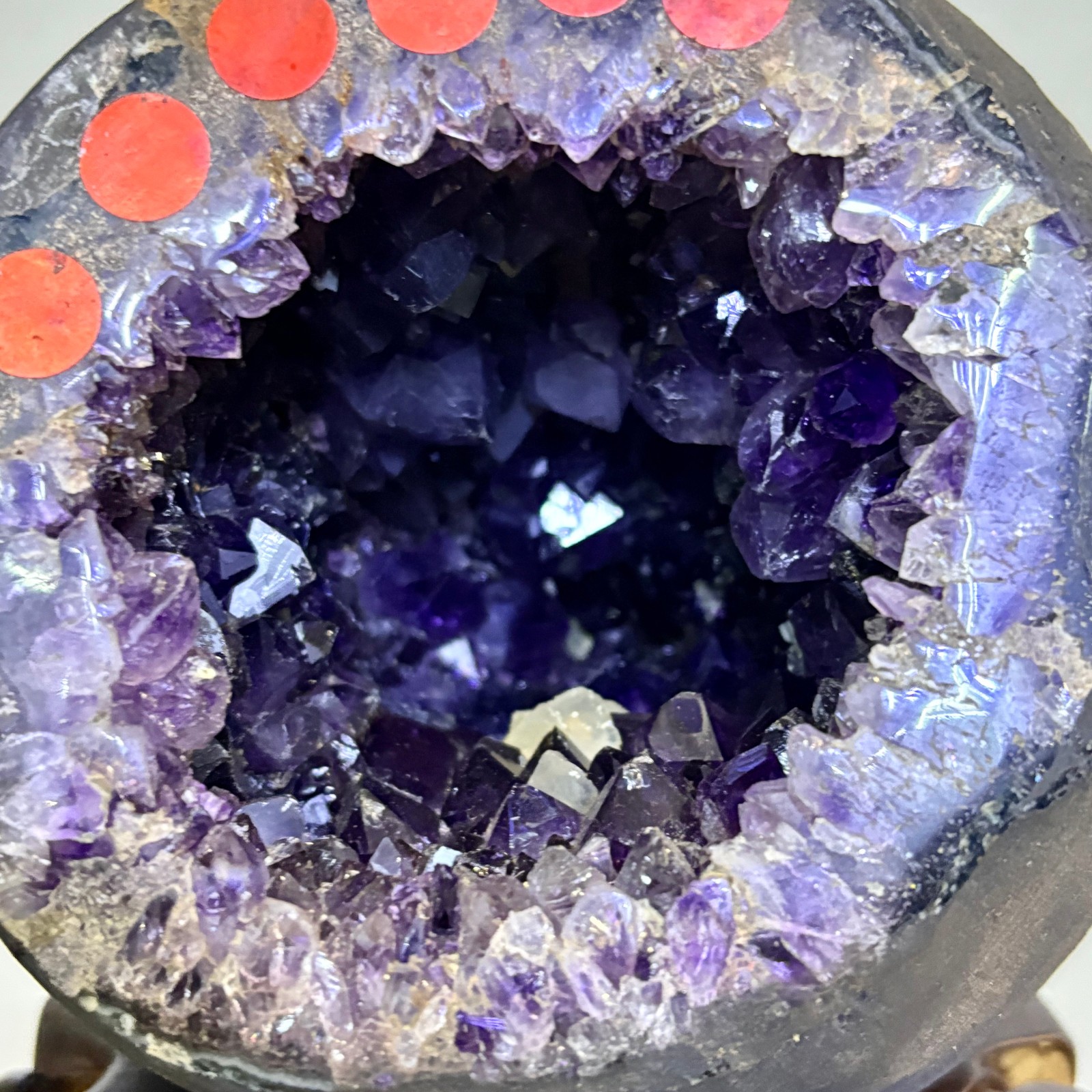 5LB Natural uruguay amethyst geode quartz money bag crystal +stand
