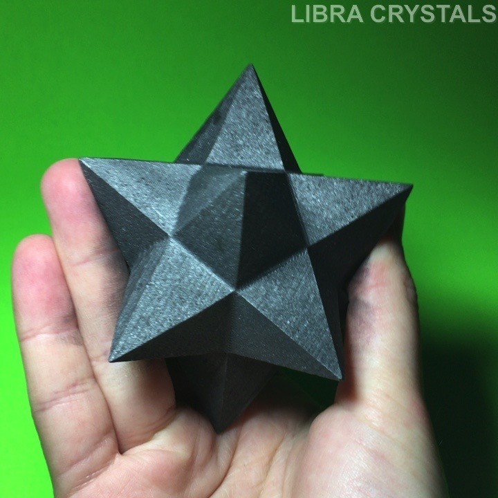 Shungite Merkaba Star Sacred Geometry Crystal Carving Metaphysical Decor 3″