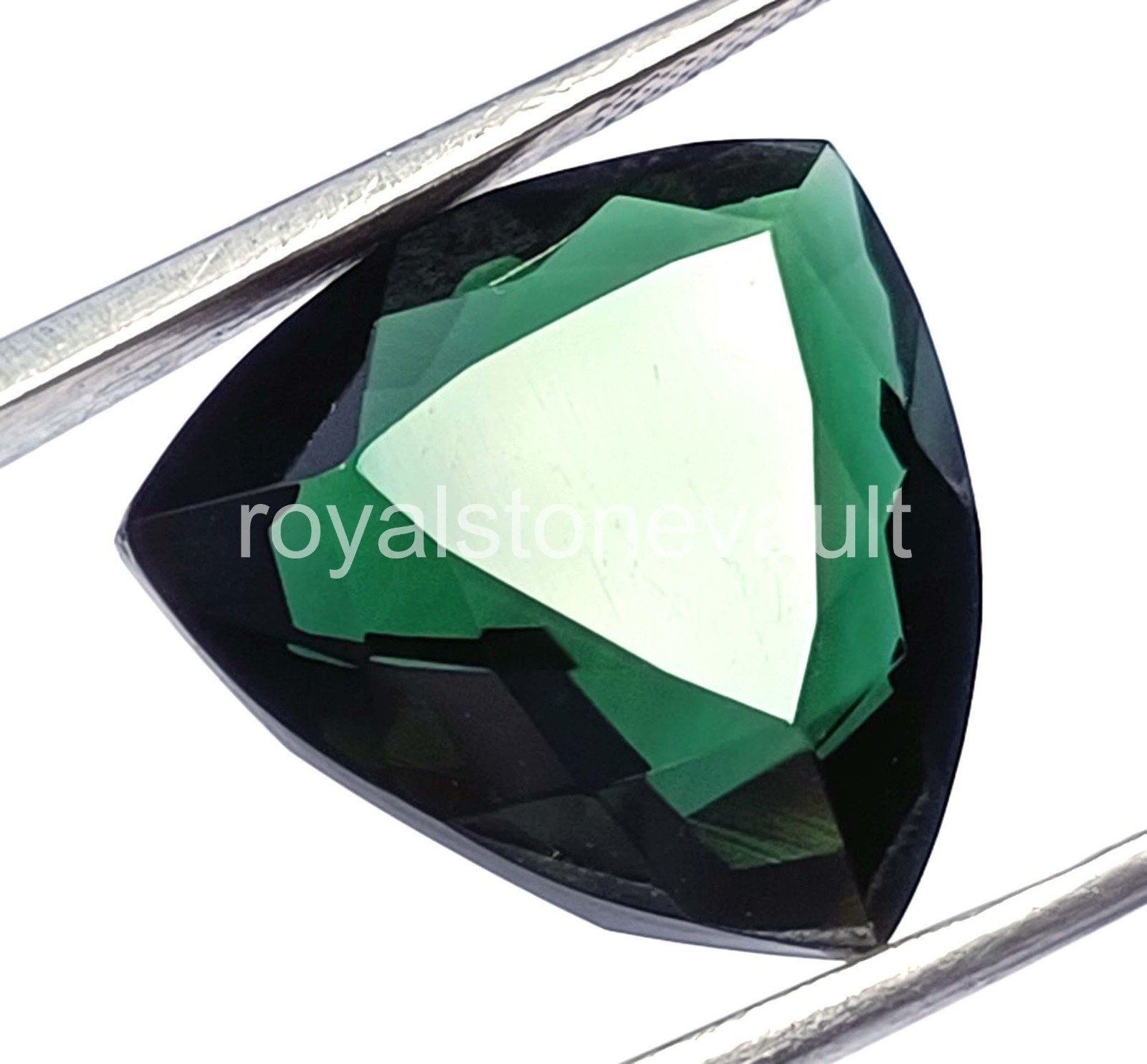 IGL Certified 22.20 Ct Natural Green Emerald Loose Gemstone Trillion Cut – 5AOQ