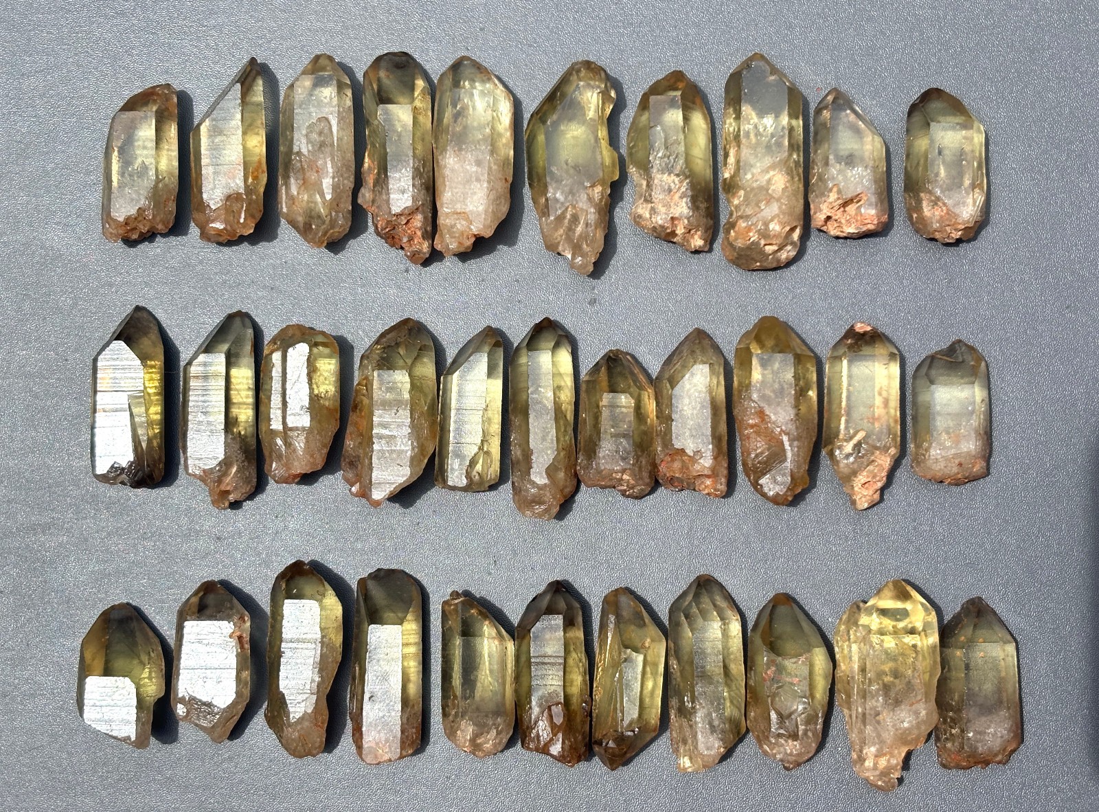 30pcs Tibet Himalayan Smoky Citrine Rough Quartz Crystal Point Wand Specimen