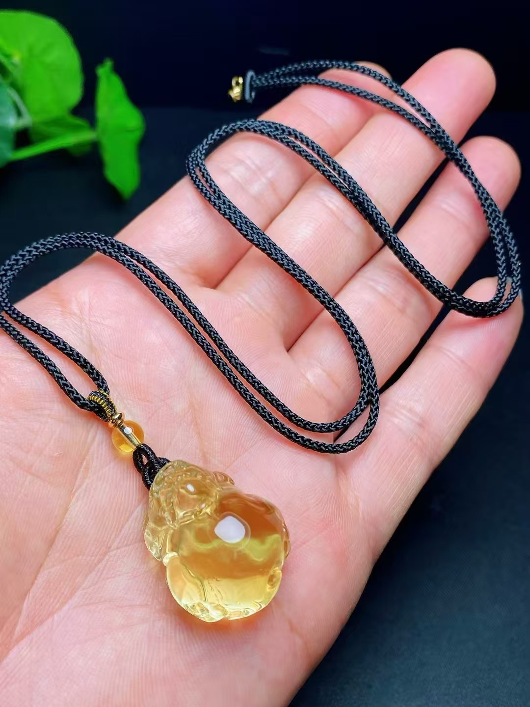 Natural and Exquisite yellow Citrine pixiu Pendant Mother’s Day Gift