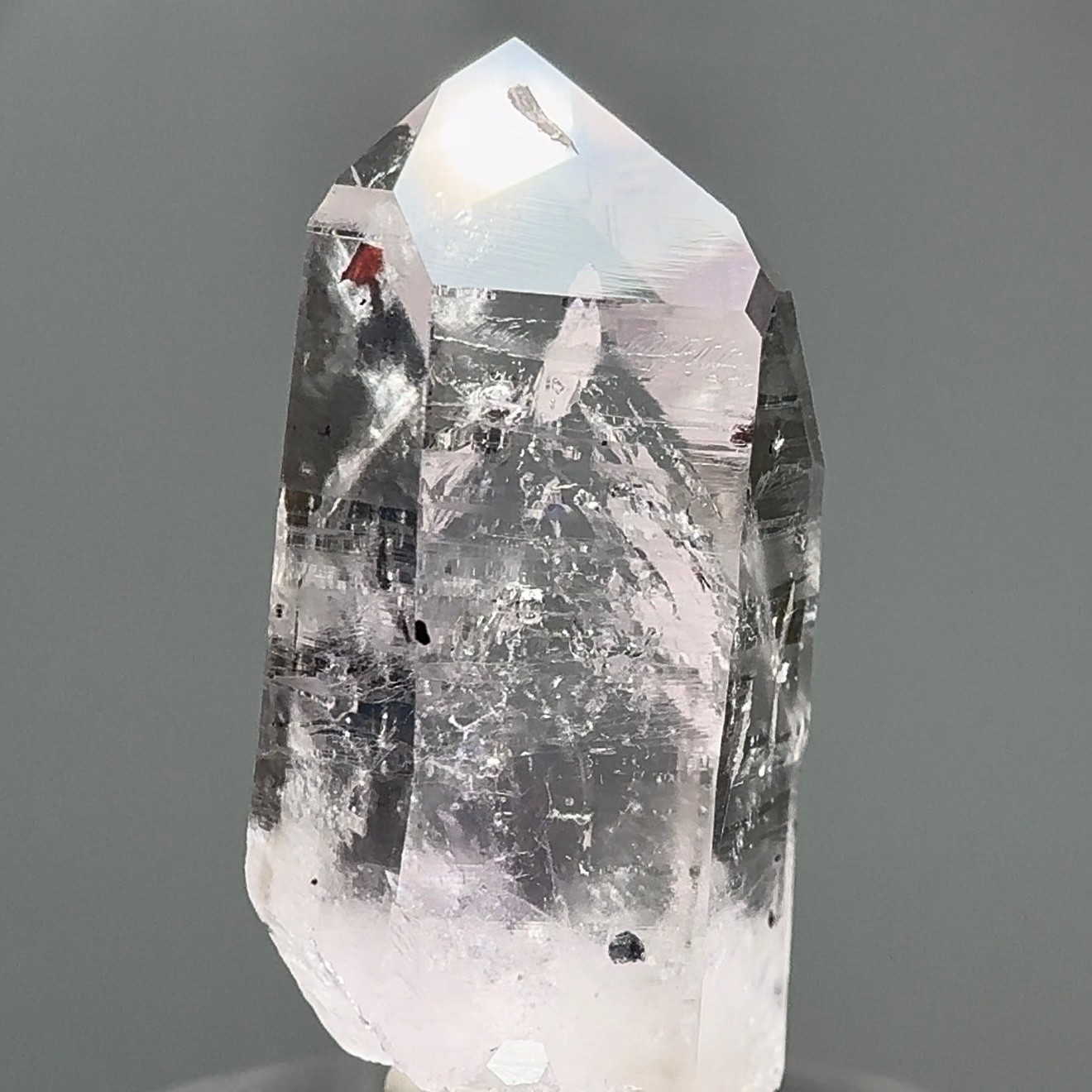 3 Moving Bubbles! Rare Harlequin Brandberg Quartz Enhydro w Lilac Phantoms