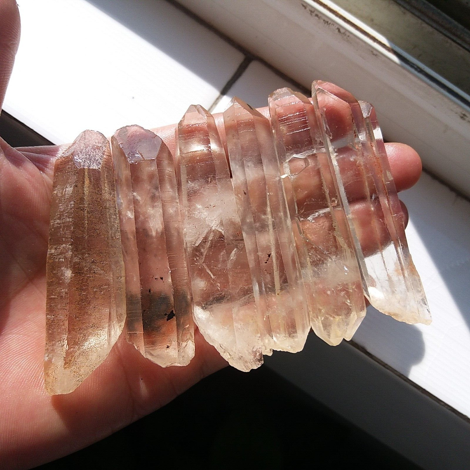 182g6pcs Natural Crystal Quartz Single Point wand Rough Original Specimen D764