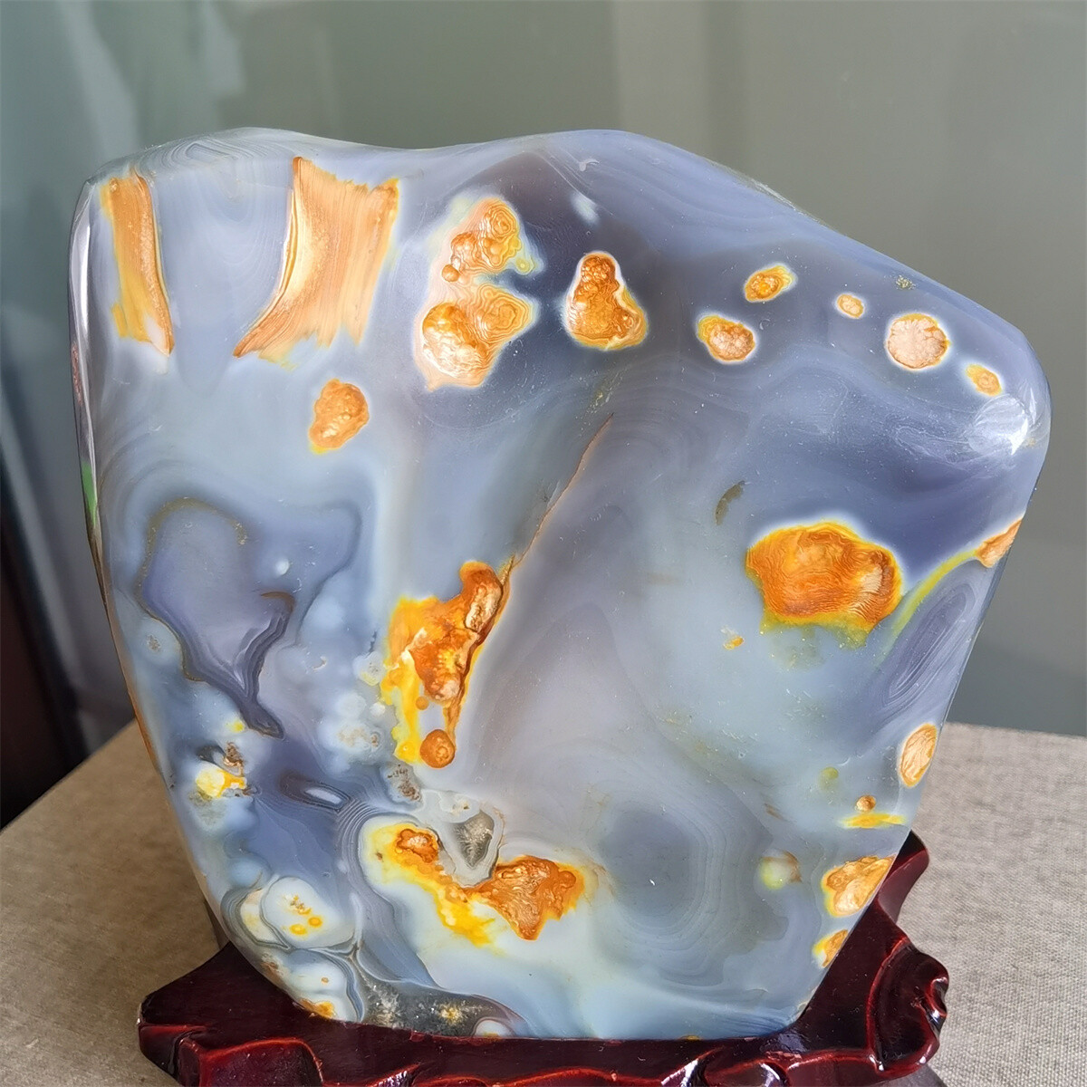 2.15Kg Beautiful Colourful agate Geode polishing furnishing article A710