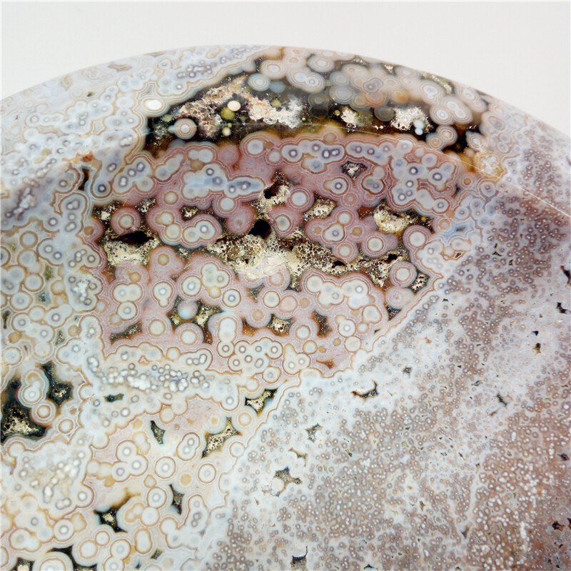 7.2″2.8lb Wonderful Polychrome Ocean Jasper Geode ashtray Coin/Soap dish MadY790