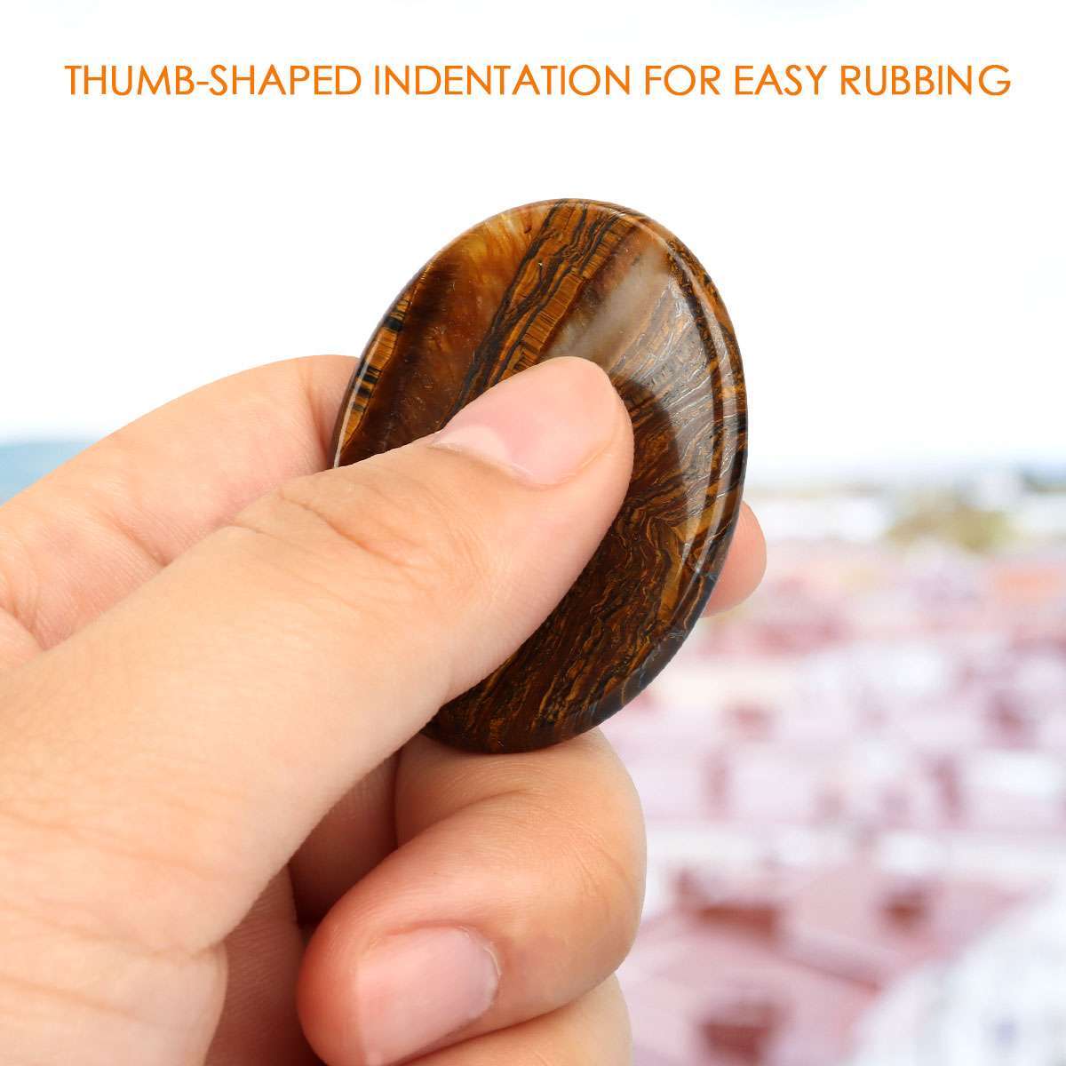 Healing Crystal Oval Thumb Worry Stone Pocket Palm Stone Chakra Reiki Meditation