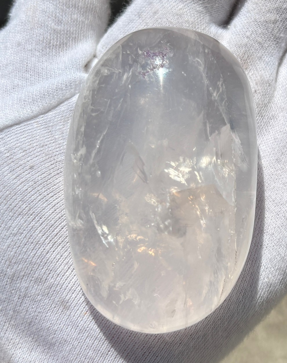 USA SALE 286g LOT 2 LARGE-R GIRASOL QUARTZ PALMSTONES PALM STONES PALM STONE